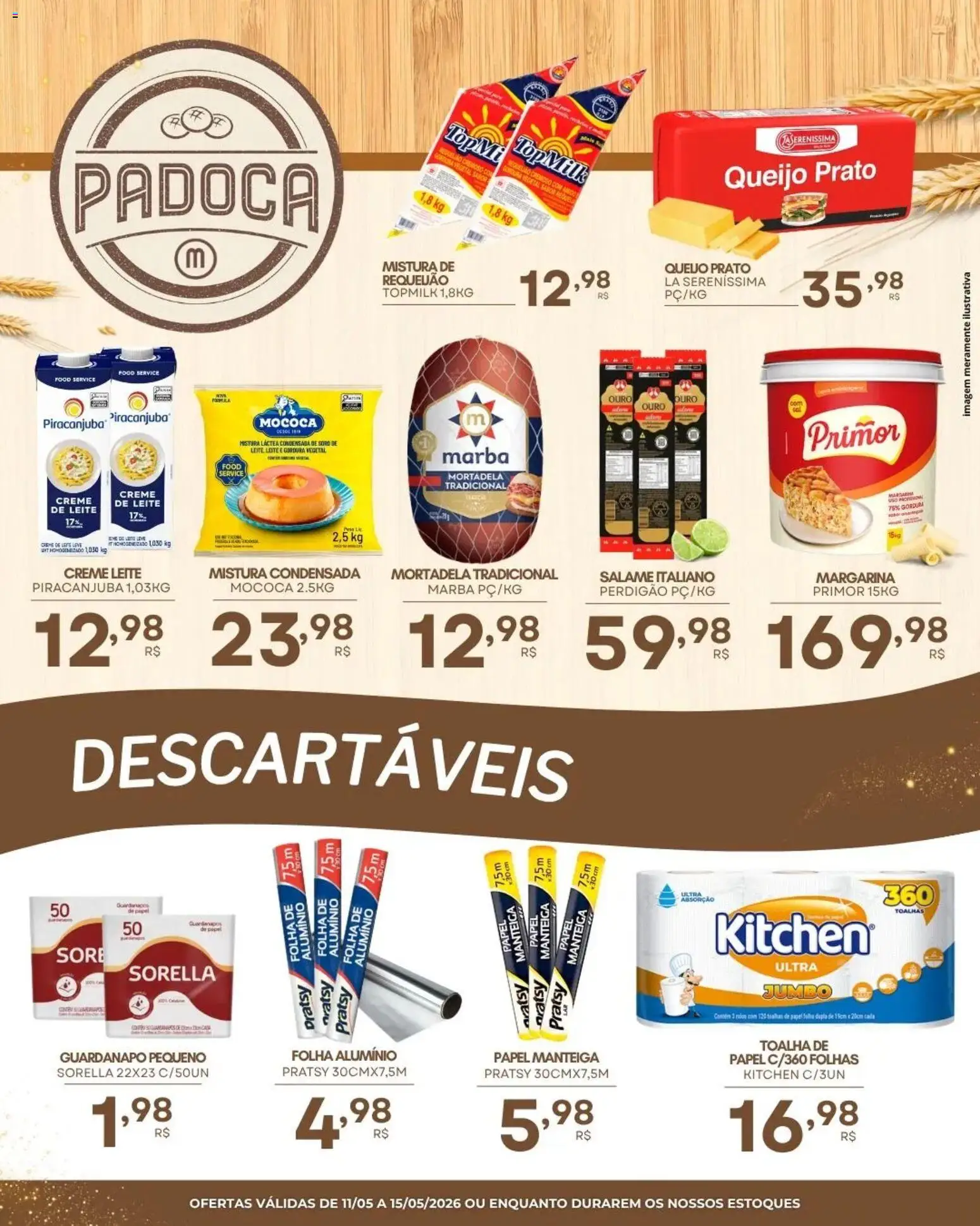 Mercadão Atacadista Folheto - válido de 11.05.2026 | Página: 3 | Produtos: Margarina primor, Leite, Creme, Margarina