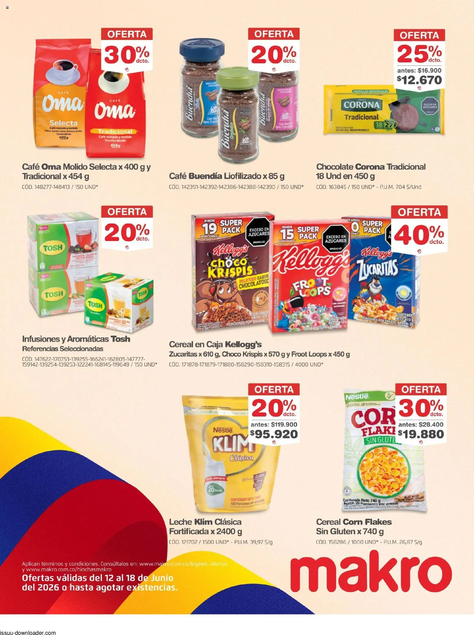 Makro revista - valida desde el 12.06.2026 | Página: 27 | Productos: Caja, Leche, Café, Chocolate
