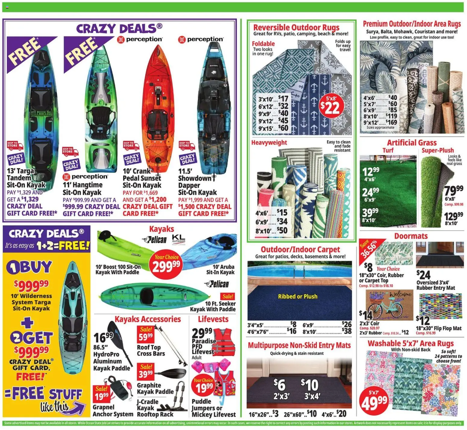 Ocean State Job Lot Weekly Ad - valid from 04.06.2026 | Page: 11 | Products: Carpet, Anchor, Kayak