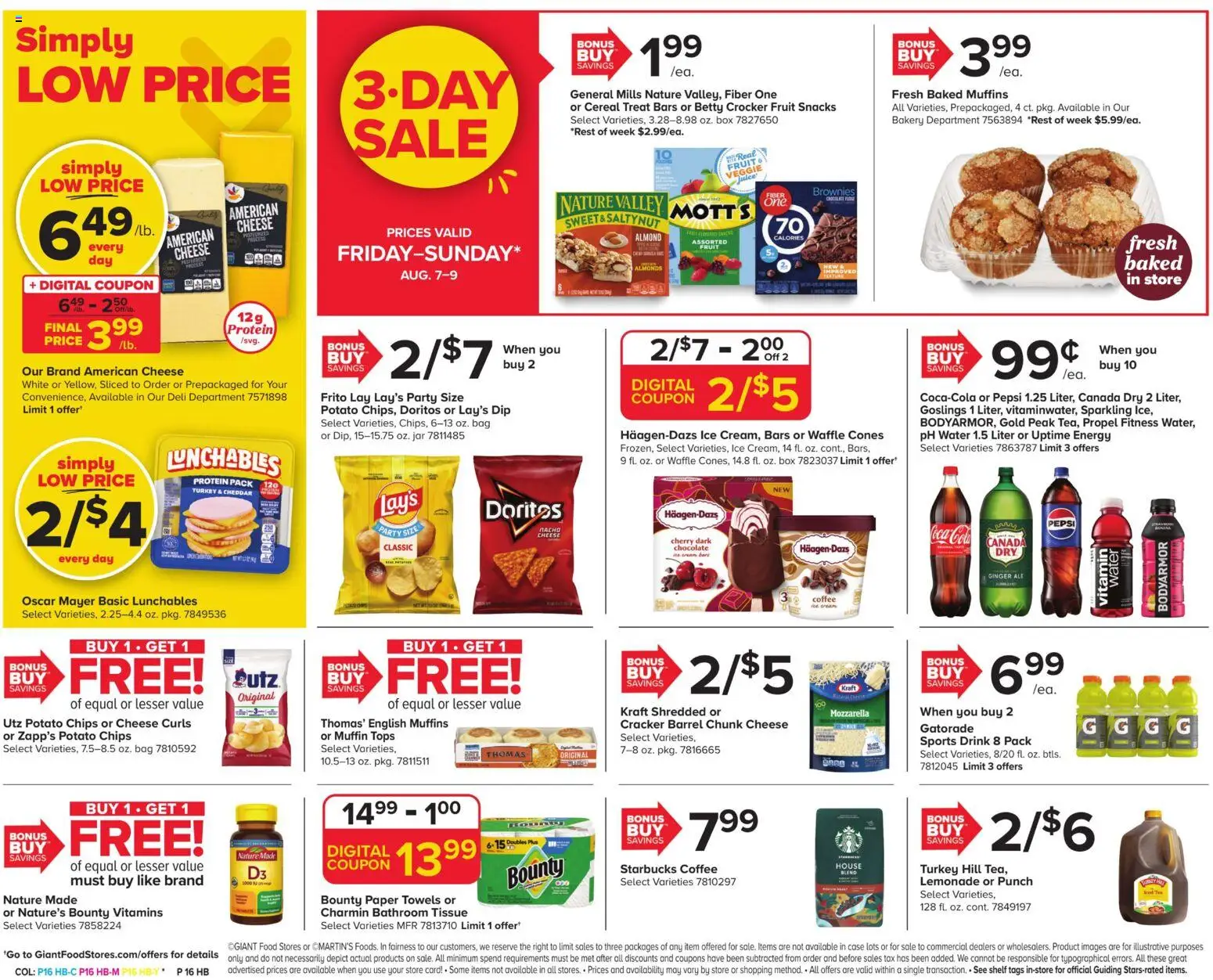 Giant Weekly Ad - valid from 08/07/2026 | Page: 4 | Products: Vitamin, Potato chips, Cheese, Iced tea