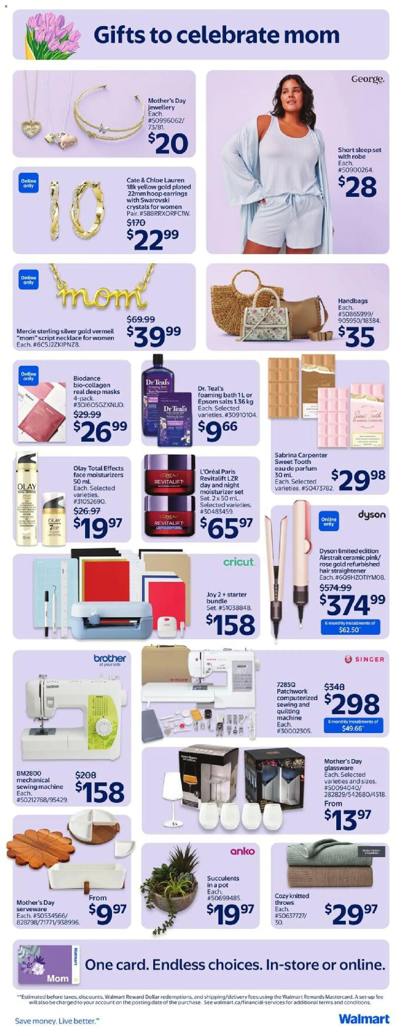 Walmart flyer valid from 07.05.2026 | Page: 17 | Products: Hair straightener, Sewing machine, Bath, Robe