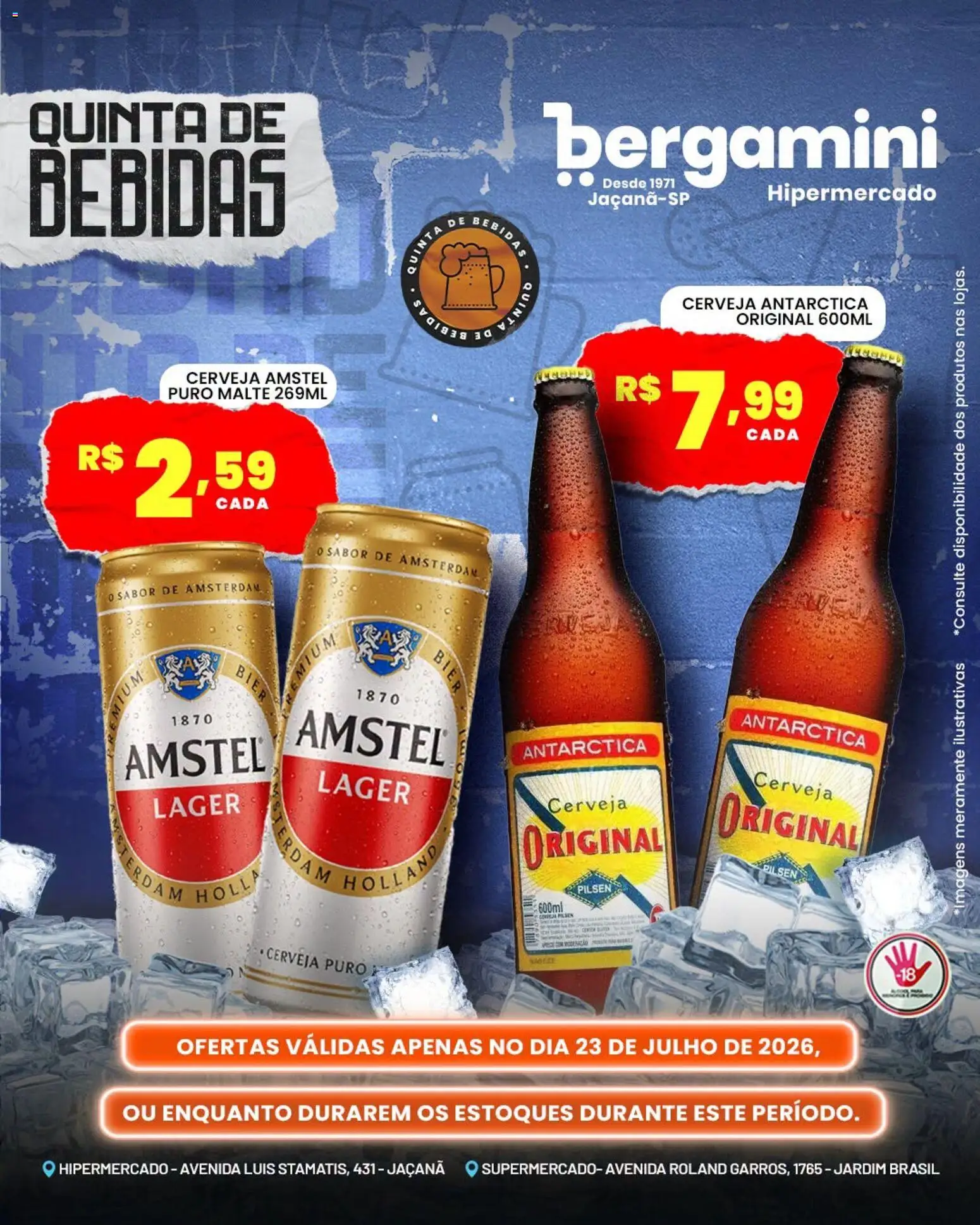 Supermercado Bergamini Folheto - válido de 23/07/2026 | Página: 6 | Produtos: Cerveja, Tinta