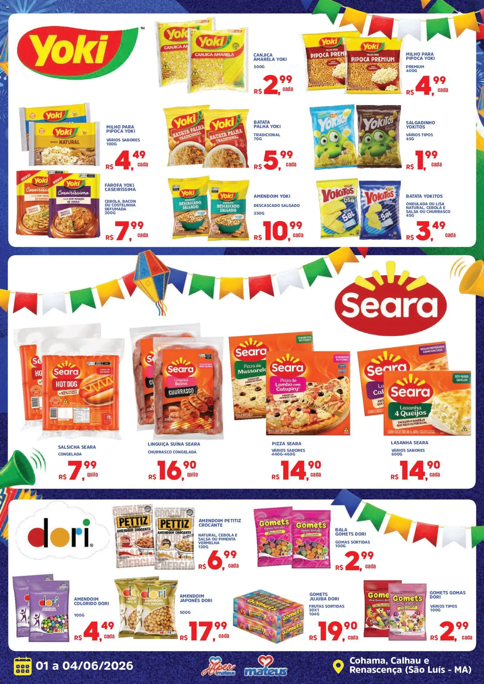 Mateus Folheto - válido de 01.06.2026 | Página: 3 | Produtos: Forno, Amendoim, Pimenta, Mussarela