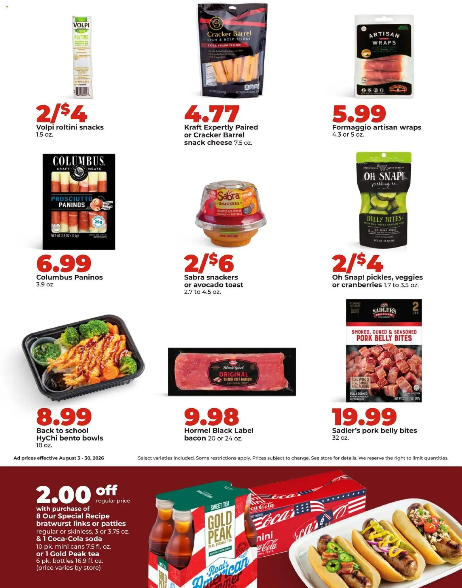 HyVee Monthly Ad - valid from 08/03/2026 | Page: 20 | Products: Cheese, Pork, Tea, Avocado