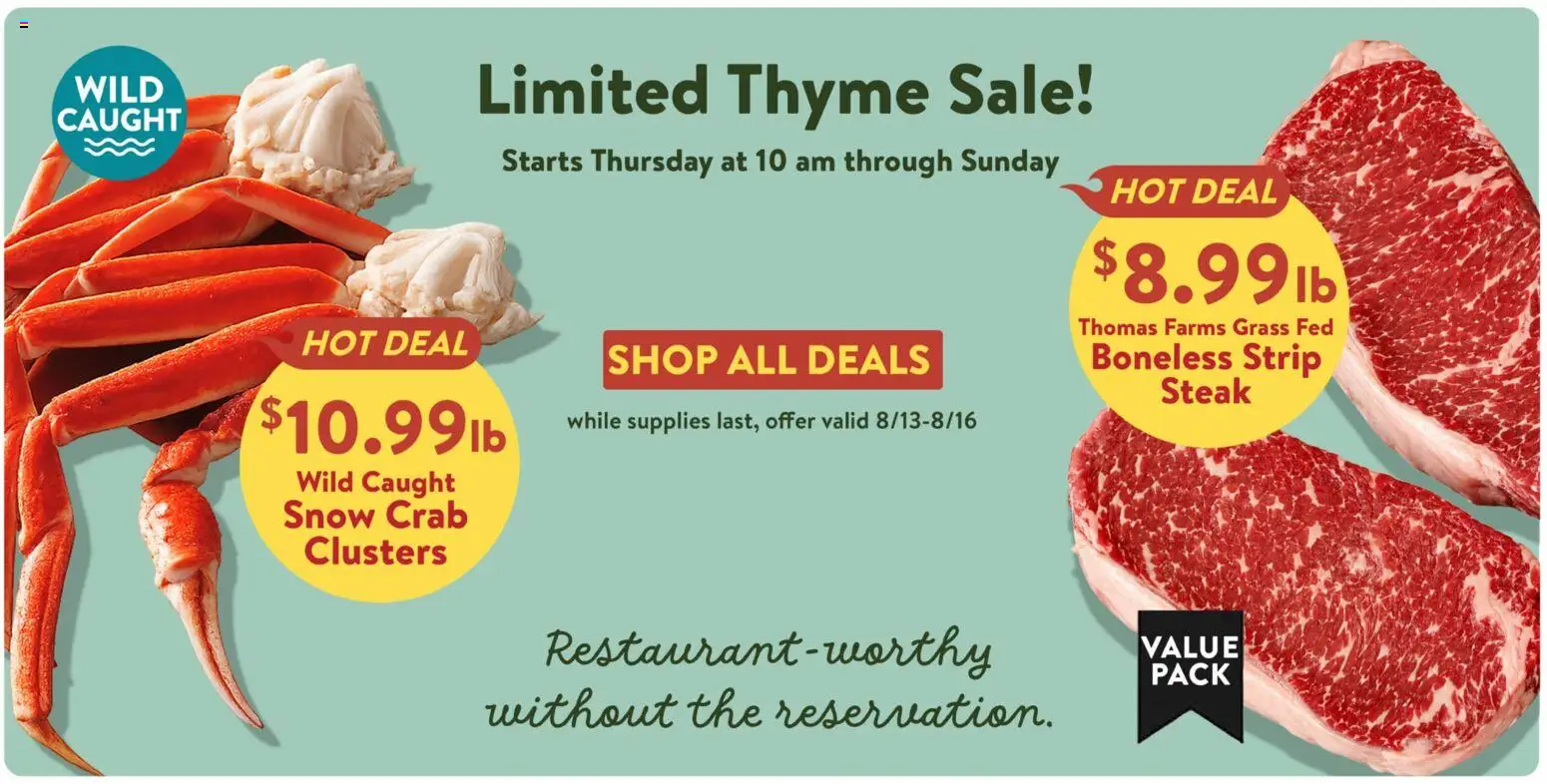Fresh Thyme Weekly Ad - valid from 08/12/2026 | Page: 1 | Products: Steak