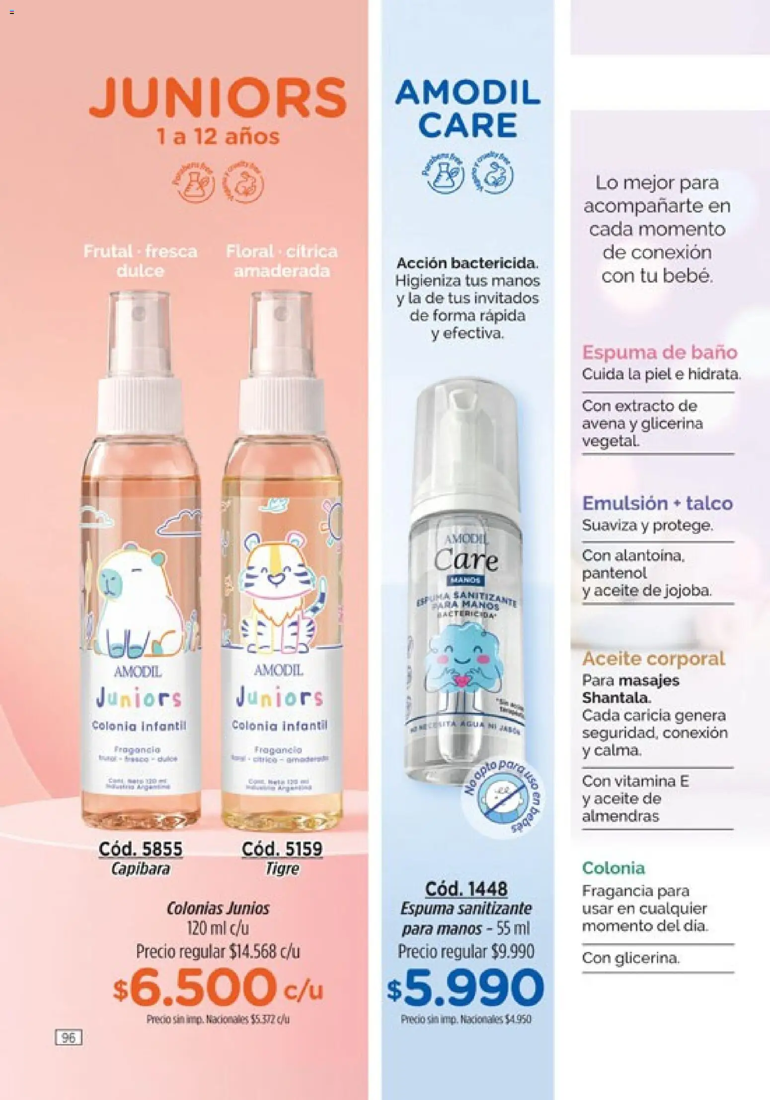 Catálogo Amodil Campaña 16 │ válido desde el 19/09/2026 | Página: 96 | Productos: Baño, Fragancia, Avena, Espuma