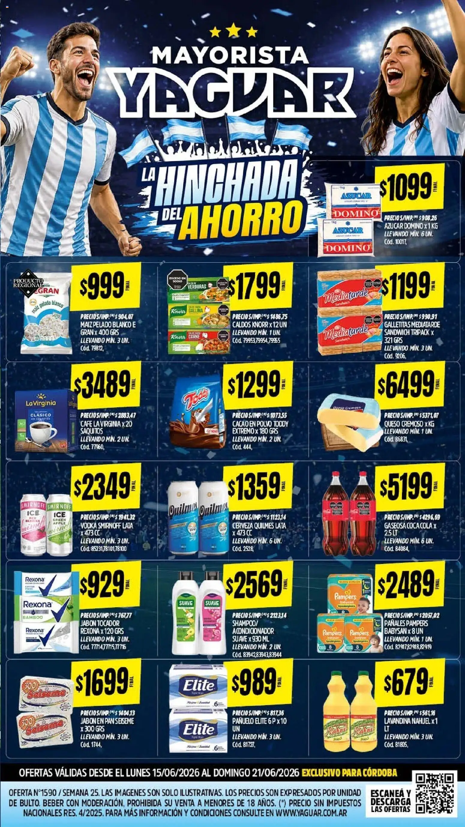 Yaguar - Oferta Semanal Córdoba │ válido desde el 15.06.2026 | Página: 2 | Productos: Polvo, Gaseosa, Jabón, Pañales