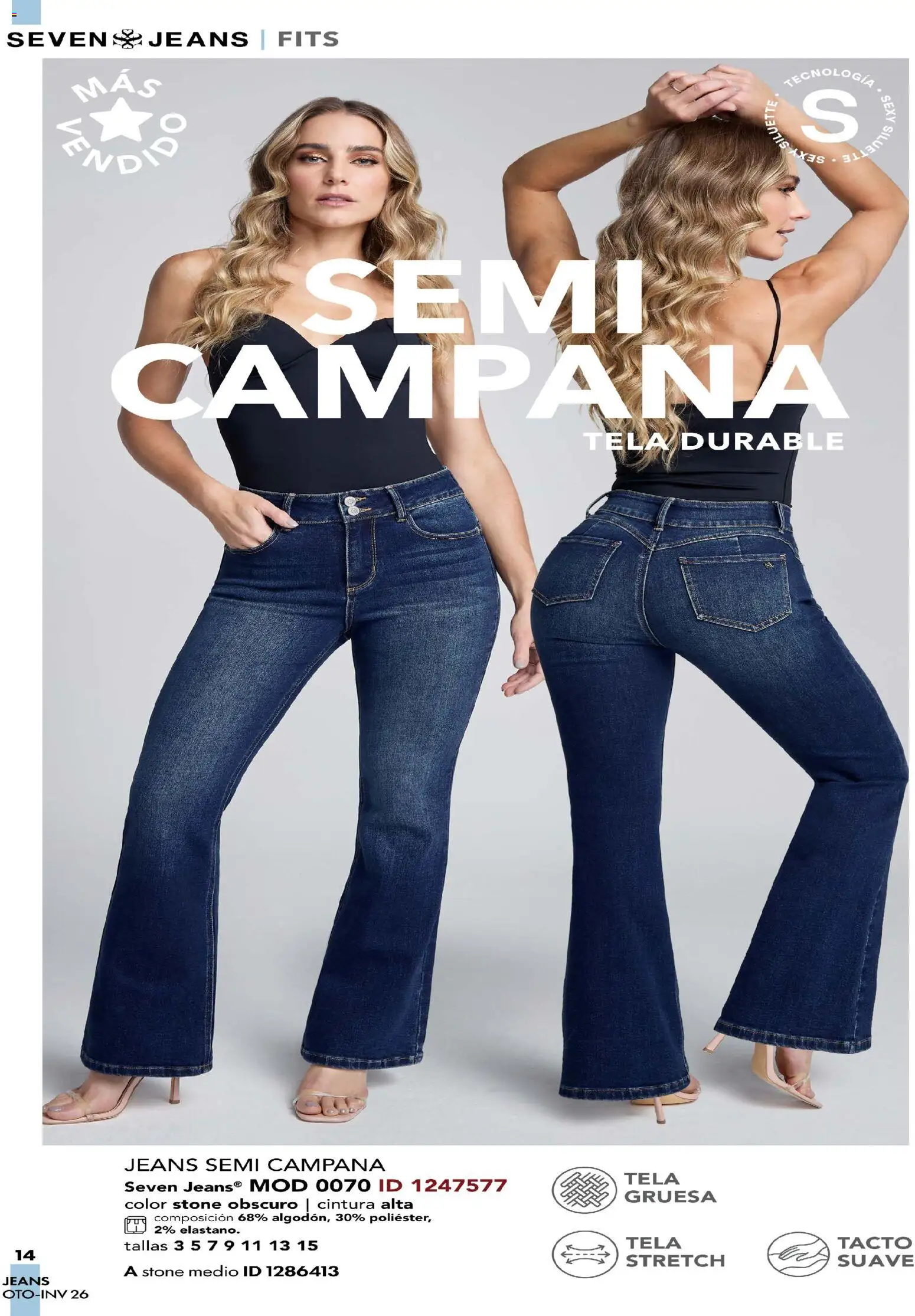 Nuevas ofertas de Price Shoes válidas en toda la República Mexicana desde el 03/08/2026. ¡Encuentra las mejores ofertas en Price Shoes catálogo Seven Jeans! | Página: 14 | Productos: Campana
