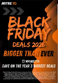 Mitre 10 Black Friday Notice preview  - valid from 19 Oct 2026