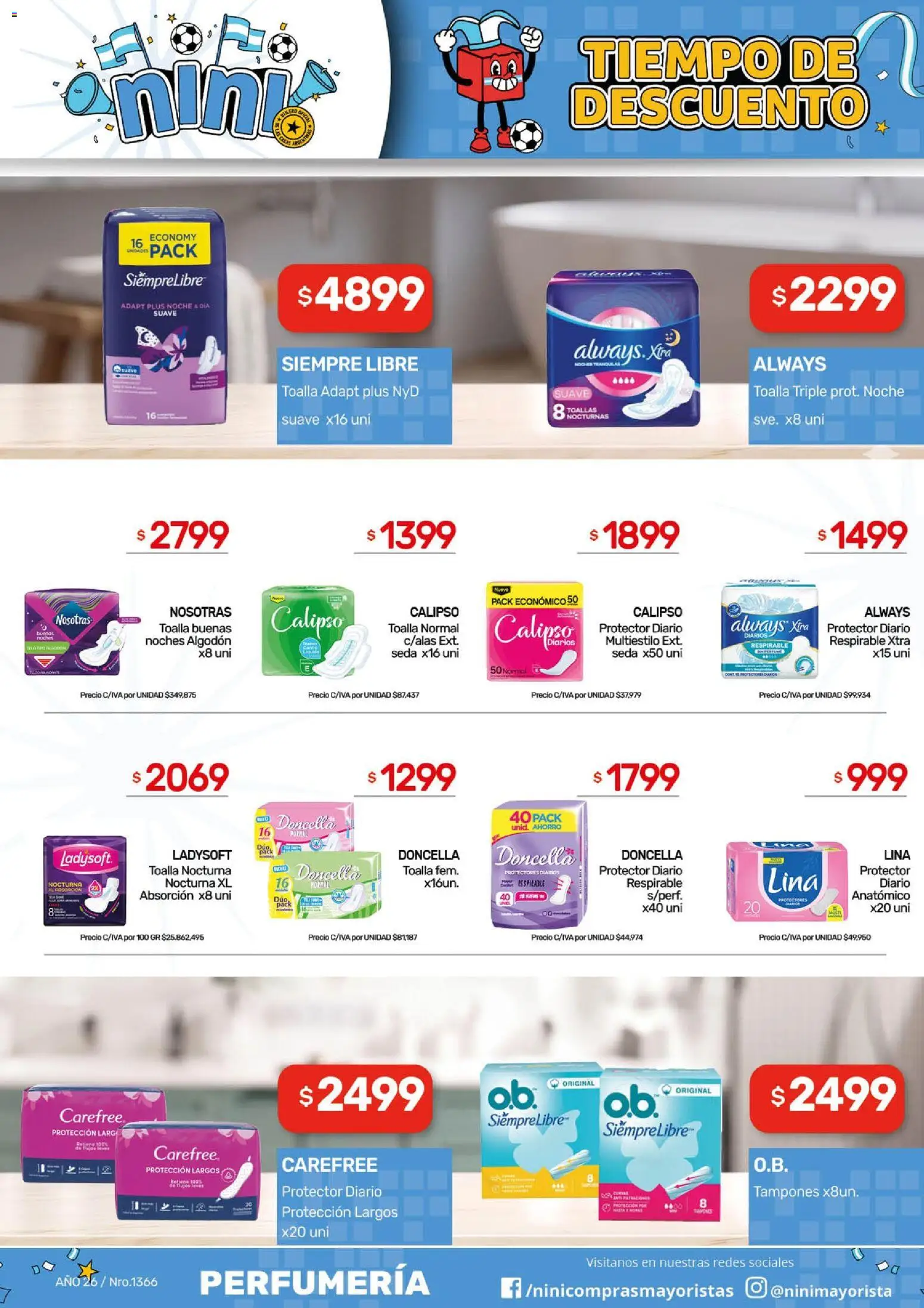 NINI Mayorista ofertas │ válido desde el 29/06/2026 | Página: 6 | Productos: Tampones, Toalla, Camisa, Protectores diarios