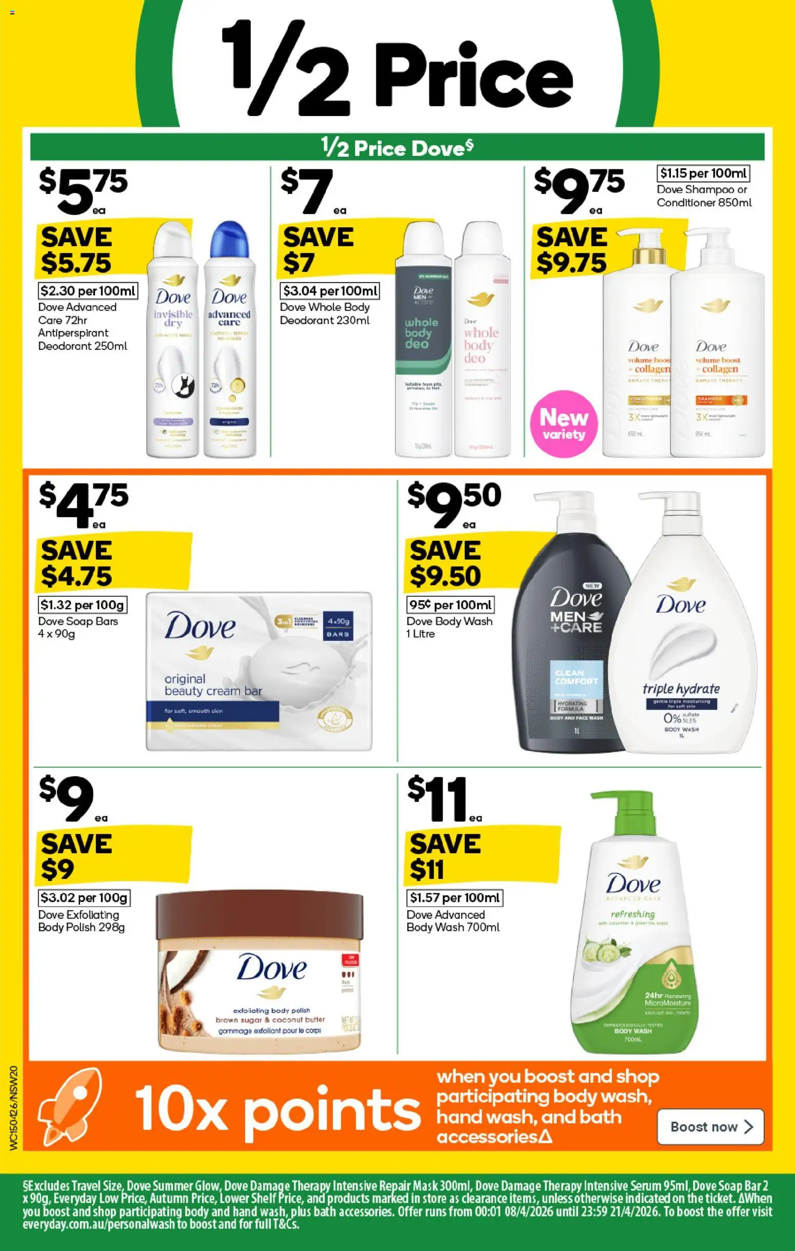 Woolworths catalogue - valid from 15.04.2026 | Page: 20 | Products: Bath, Deodorant, Cream, Sugar
