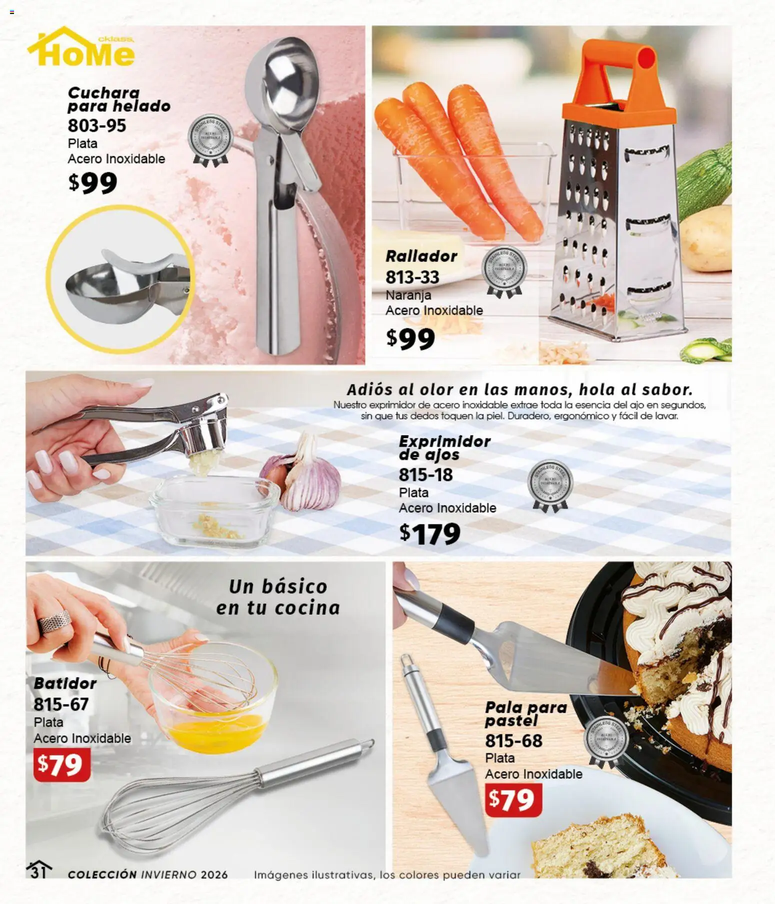Nuevas ofertas de Cklass válidas en toda la República Mexicana desde el 11/09/2026. ¡Encuentra las mejores ofertas en Cklass catálogo Home Invierno! | Página: 32 | Productos: Ajo, Pastel, Rallador, Cuchara