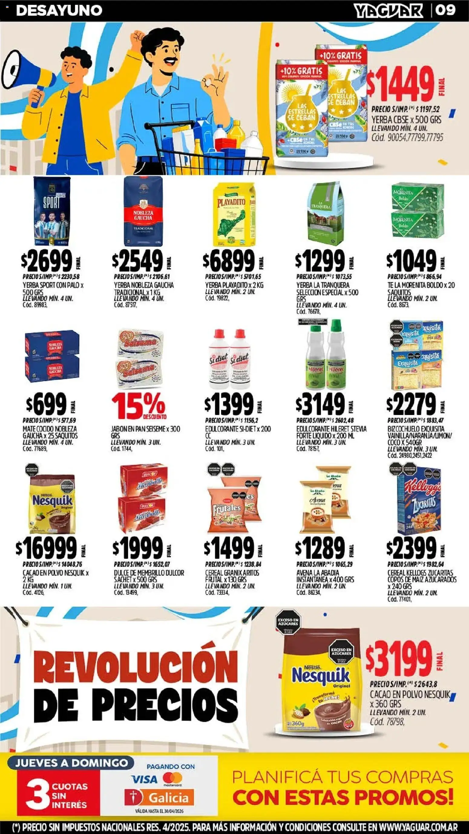 Yaguar - Oferta Semanal Parque Chacabuco │ válido desde el 25.05.2026 | Página: 8 | Productos: Yerba, Edulcorante, Leche, Cacao