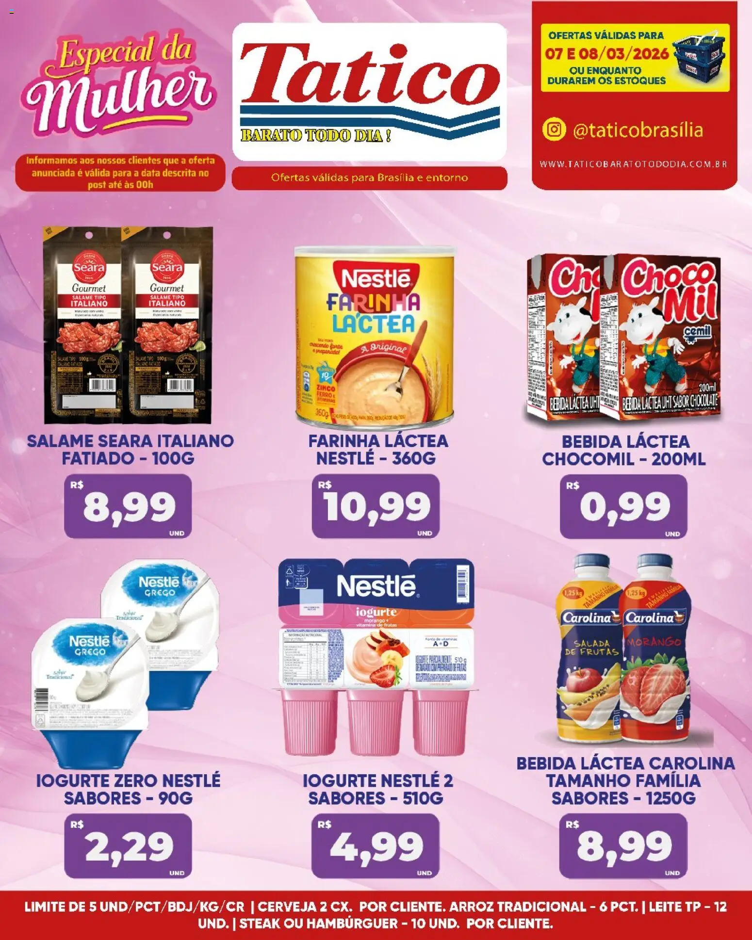 Tatico Folheto - válido de 09.03.2026 | Página: 24 | Produtos: Leite, Salame, Cerveja, Salada