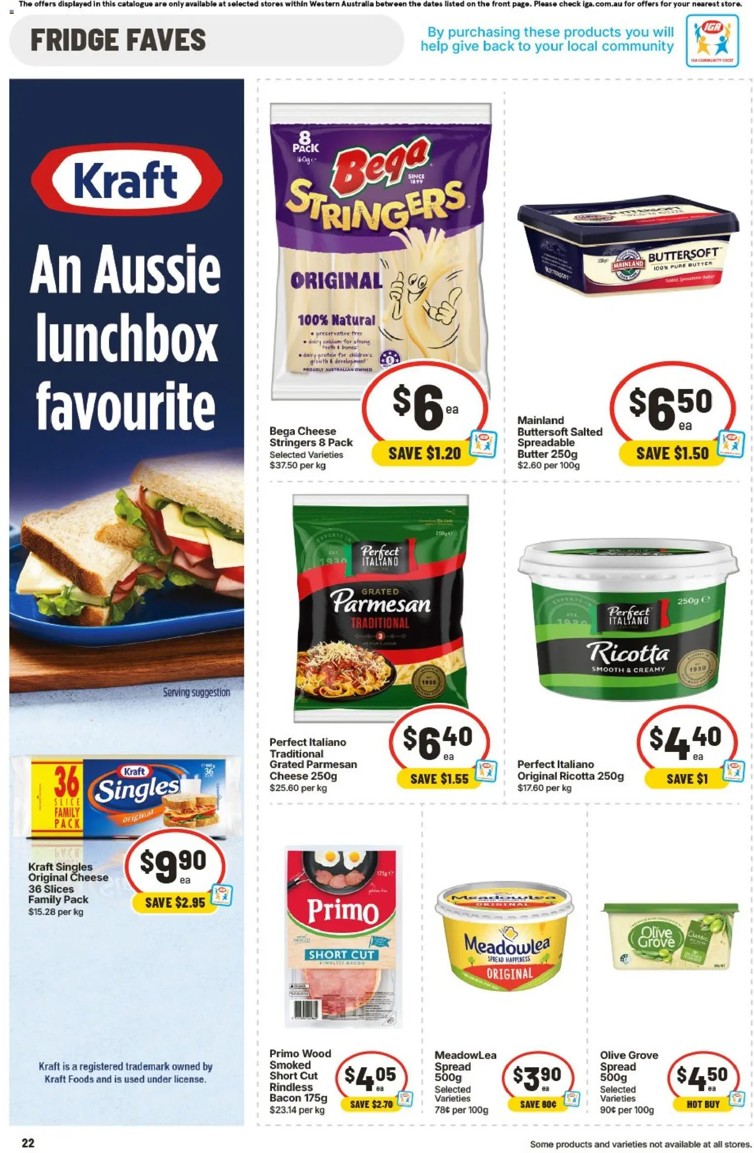 IGA catalogue - valid from 17.06.2026 | Page: 22 | Products: Bacon, Dairy, Wood, Fridge