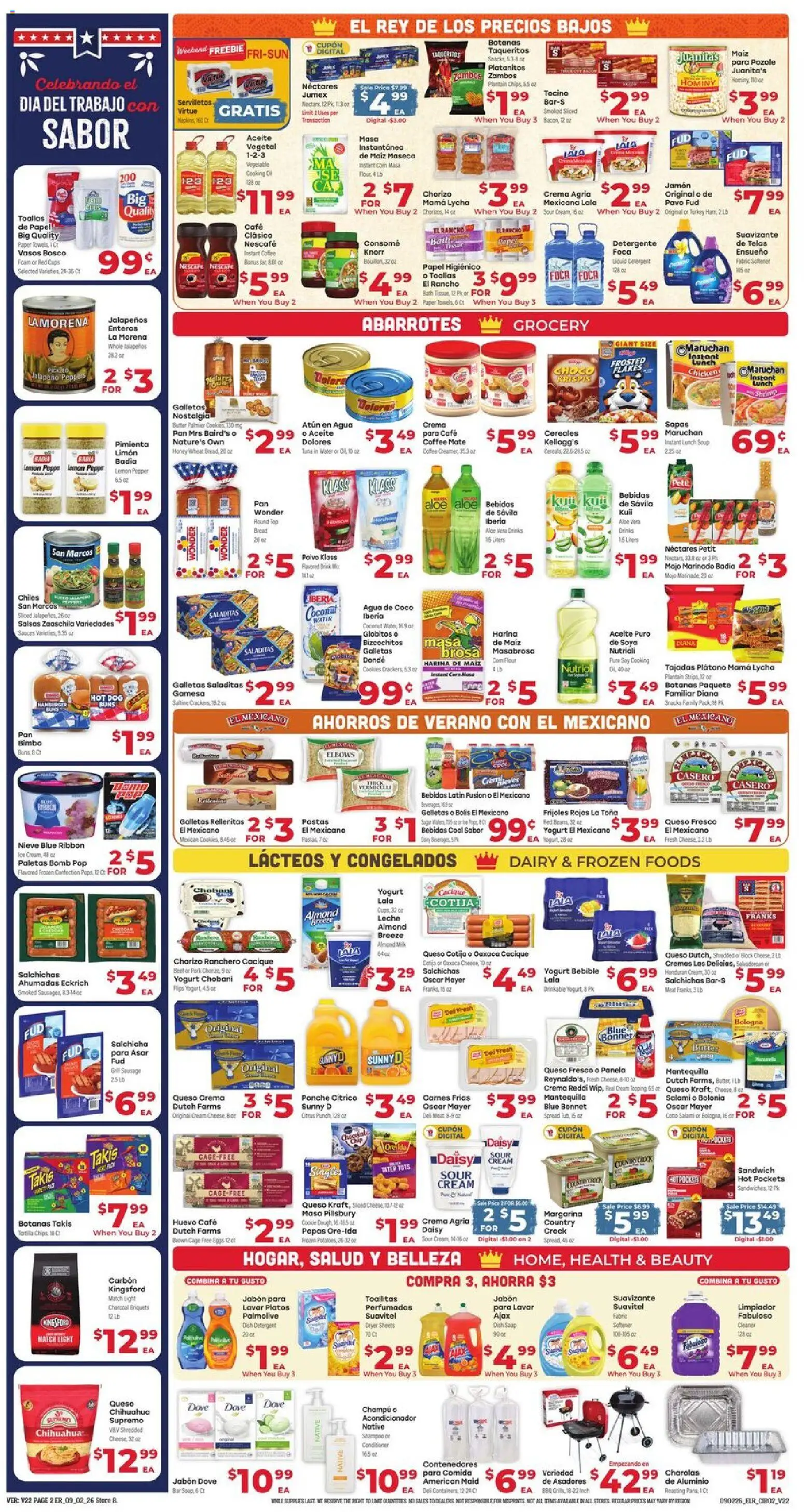 El Rancho Weekly Ad - valid from 09/02/2026 | Page: 2 | Products: Charcoal, Salt, Snacks, Flour