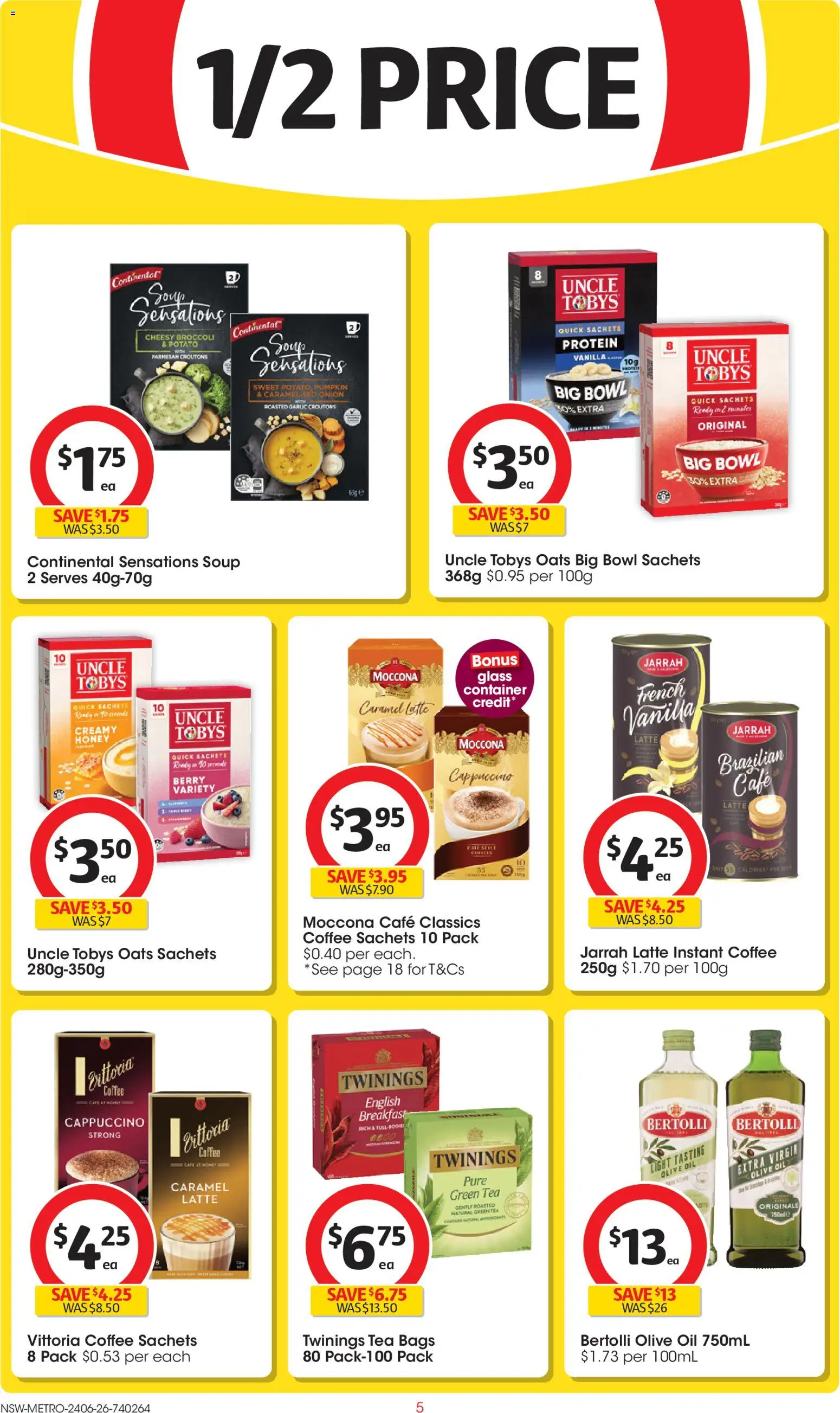 Coles catalogue - valid from 24/06/2026 | Page: 5 | Products: Oil, Coffee, Olive oil, Moccona