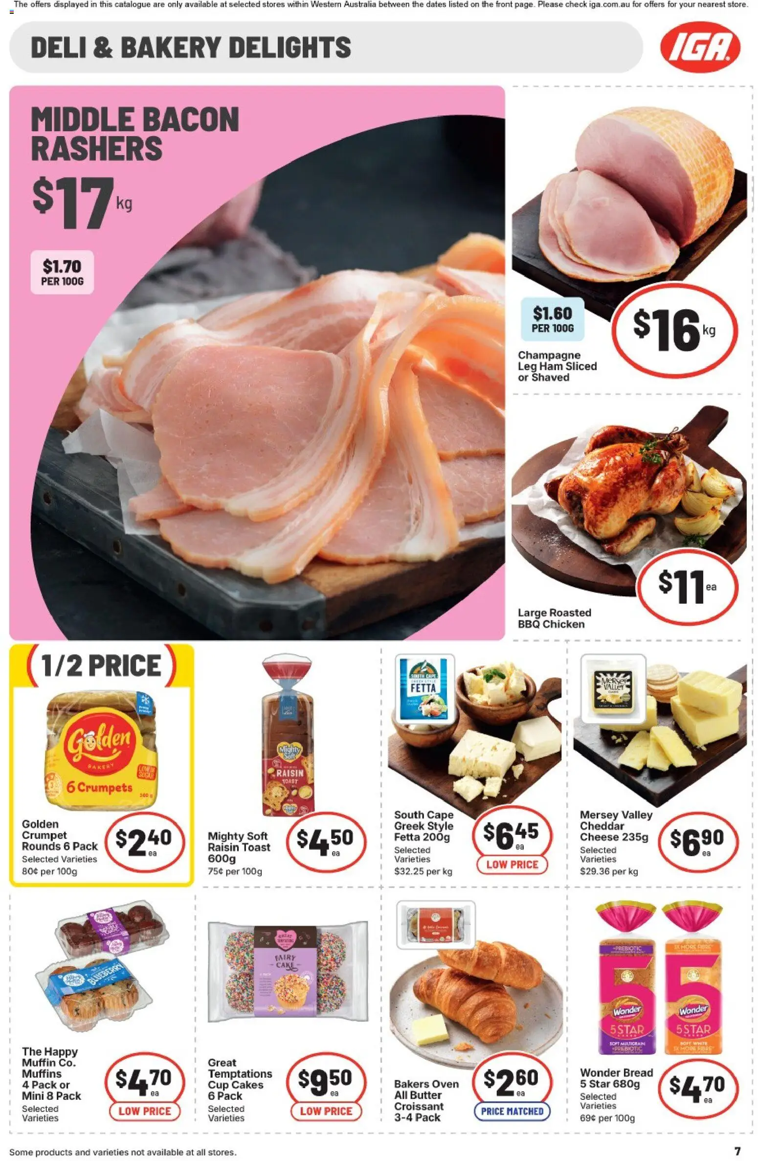 IGA catalogue - valid from 15/07/2026 | Page: 8 | Products: Crumpets, Butter, Ham, Bakery