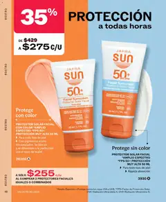 Vista previa de PROTECTOR SOLAR FACIAL *AMPLIO ESPECTRO *FPS 50+ PROTECCIÓN MUY ALTA 50 ML, Protector solar facial, amplio espectro FPS 50+, protección muy alta, 50 ml. Para todo tipo de piel, rápida absorción., nuevo folleto de la tienda, válido en México a partir del 01/10/2026 | Página: 48