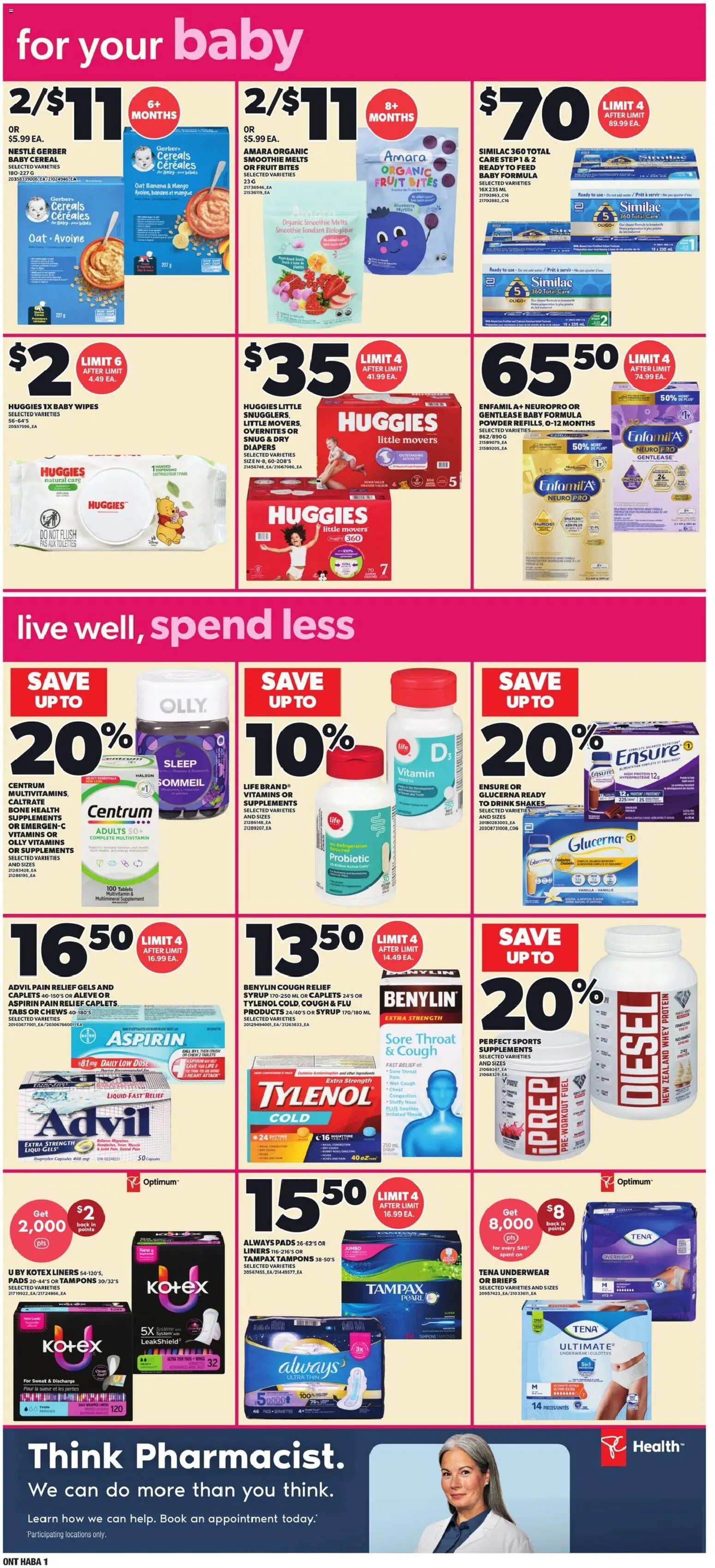 Loblaws flyer valid from Sep 10, 2026 | Page: 13 | Products: Water, Tampons, Vanilla, Protein