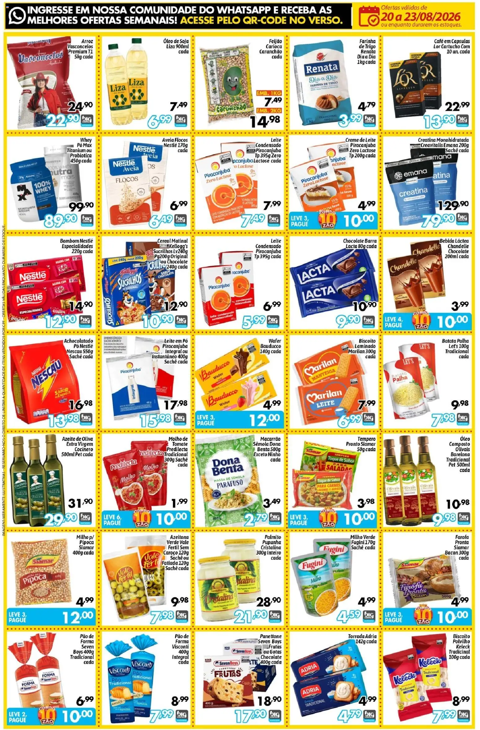 Big Compra Folheto - válido de 20/08/2026 | Página: 2 | Produtos: Polvilho, Pão de forma, Azeite de oliva, Leite em pó