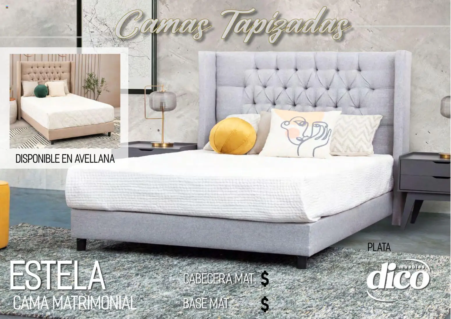 Nuevas ofertas de Muebles Dico válidas en toda la República Mexicana desde el 01.04.2026. ¡Encuentra las mejores ofertas en Muebles Dico catálogo Camas tapizadas ! | Página: 41 | Productos: Cabecera, Cama