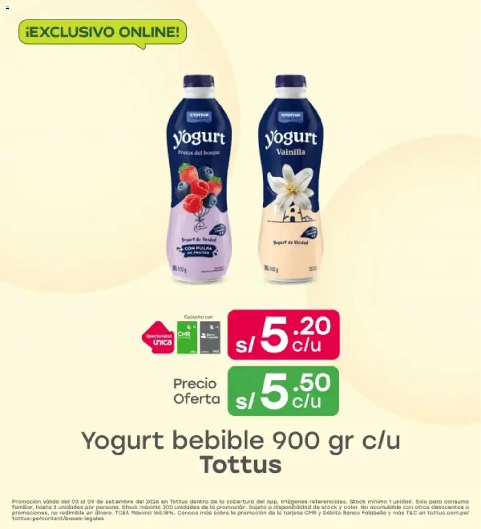 Catálogo Tottus válido desde 03/09/2026 | Página: 4 | Productos: Vainilla, Yogurt