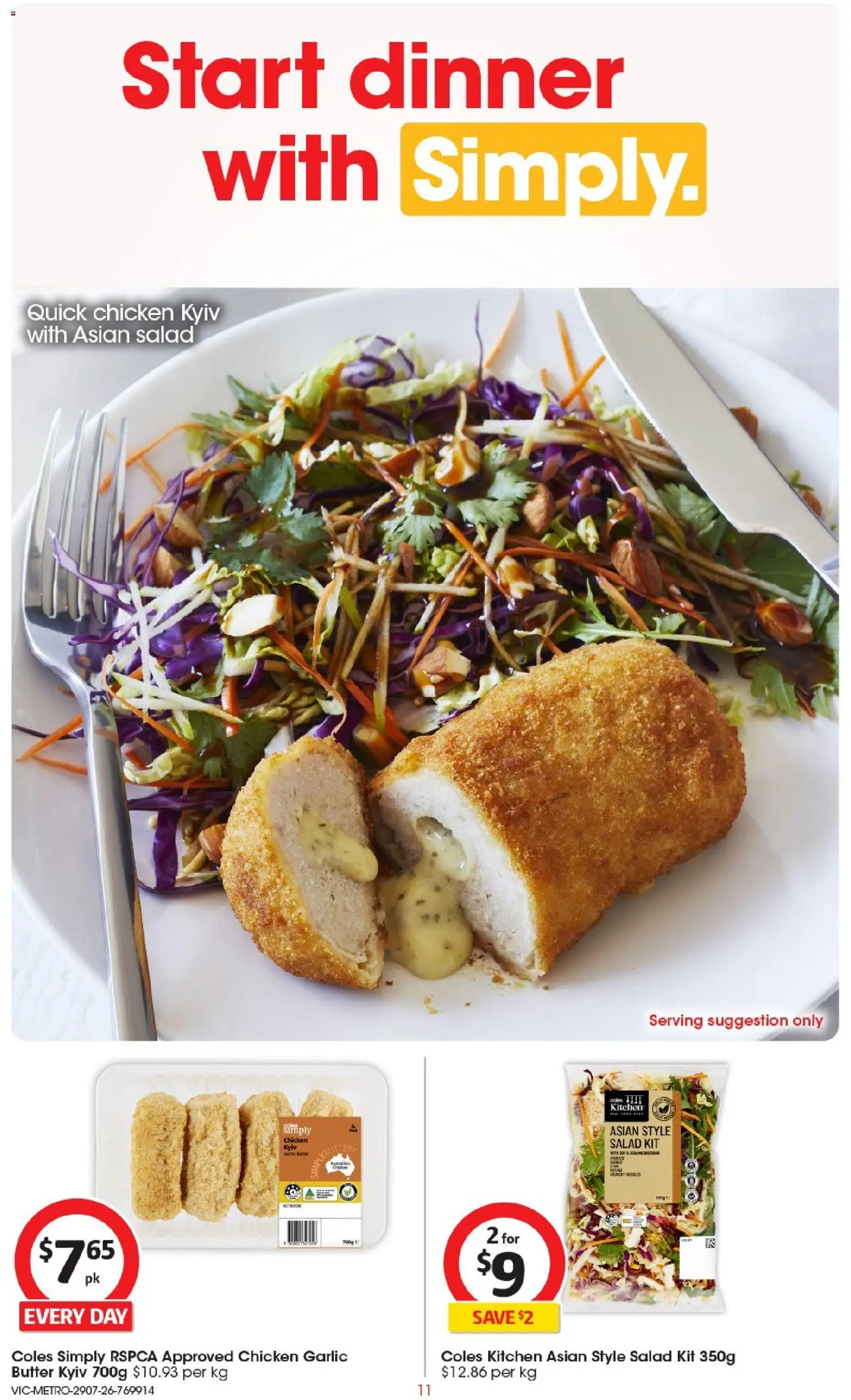 Coles catalogue - valid from 29/07/2026 | Page: 11 | Products: Butter, Chicken, Salad, Garlic