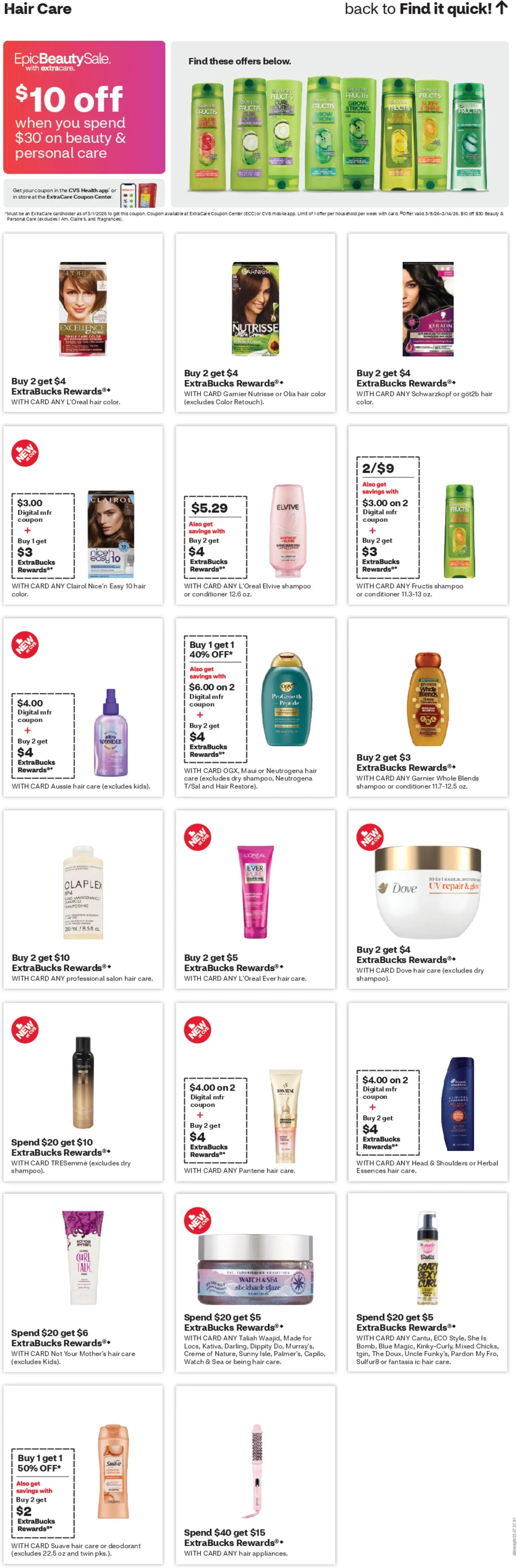 CVS Pharmacy Weekly Ad - NM - valid from 08.03.2026 | Page: 13 | Products: Shampoo, Hair color, Deodorant, Watch