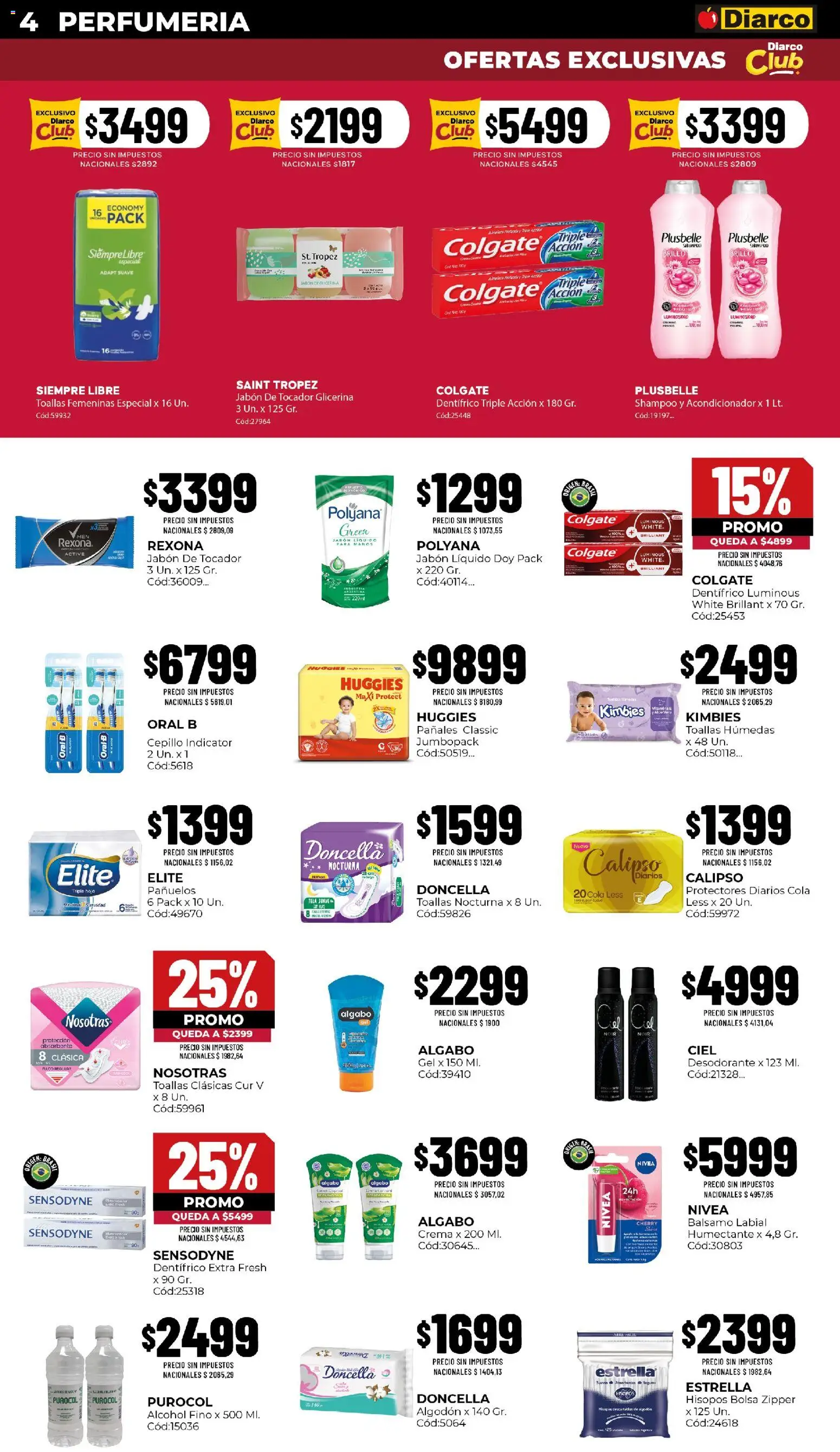 Diarco - Ofertas en Sur (Pueblo) │ válido desde el 14/09/2026 | Página: 4 | Productos: Shampoo, Protectores diarios, Crema, Bálsamo labial