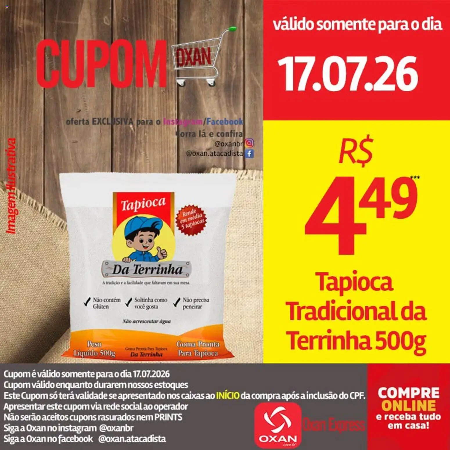 Oxan Atacadista Folheto - válido de 17/07/2026 | Página: 1 | Produtos: Tapioca