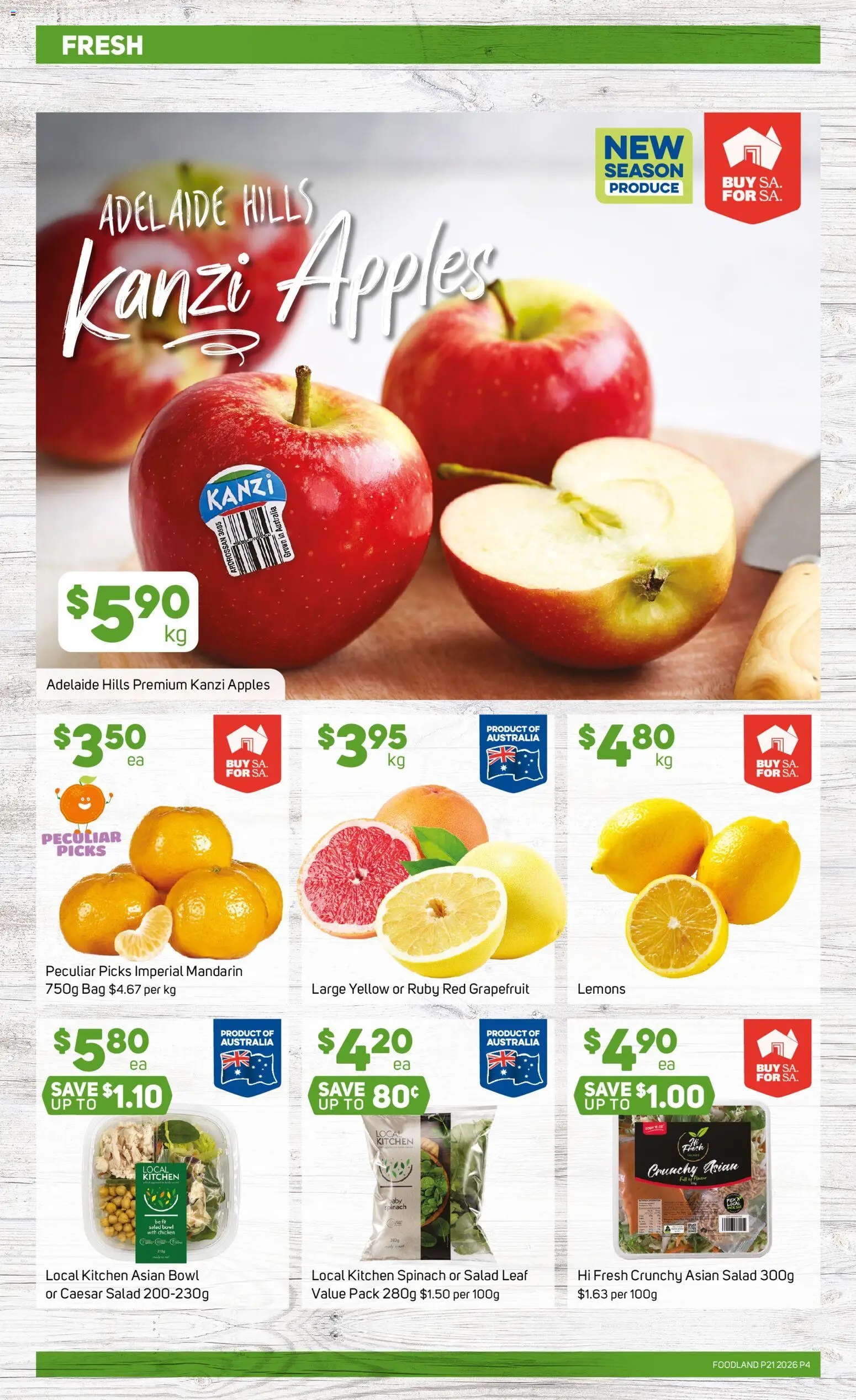 Foodland catalogue - valid from 20.05.2026 | Page: 4 | Products: Chicken, Salad, Grapefruit, Bag