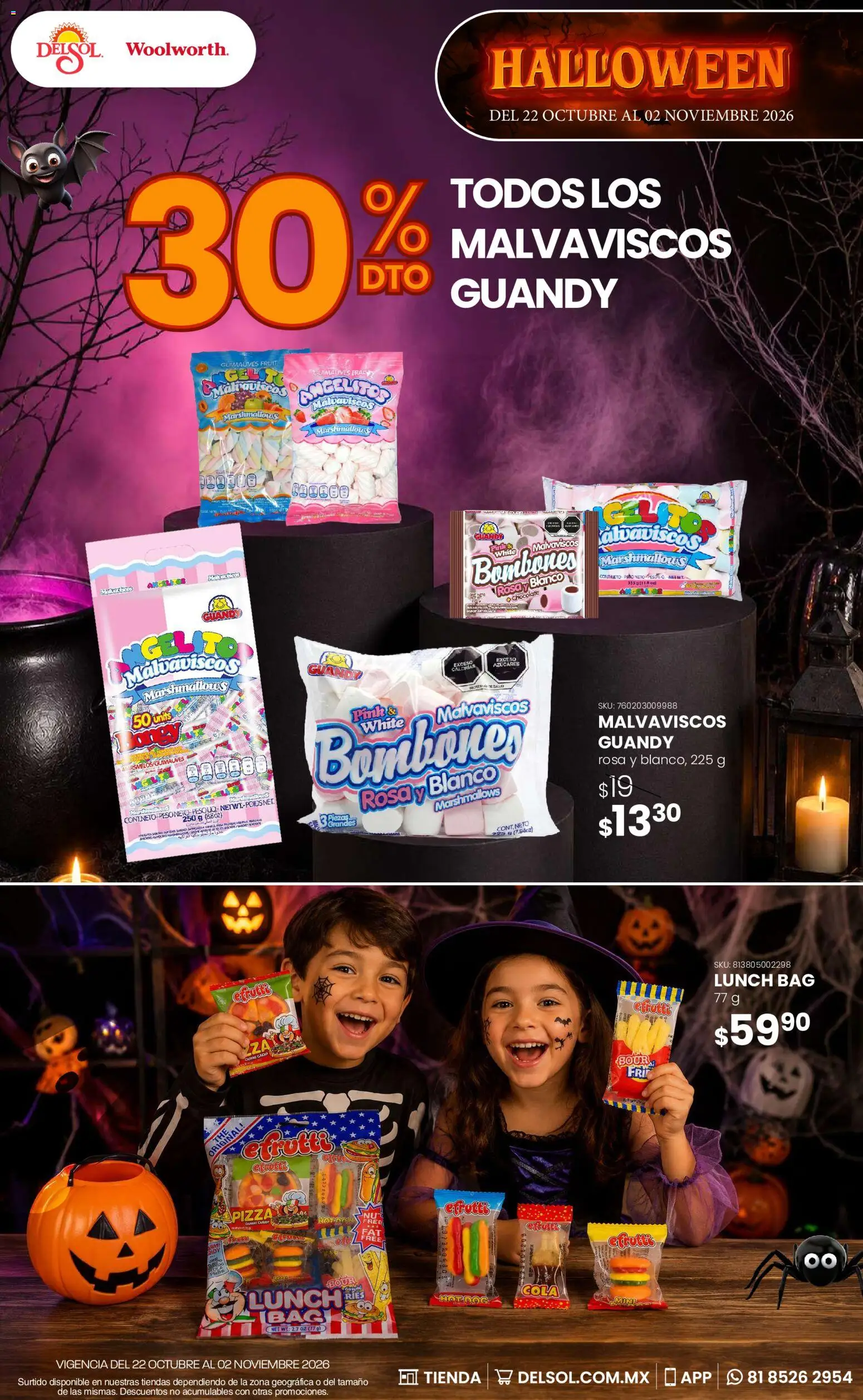 Nuevas ofertas de Del Sol y Woolworth válidas en toda la República Mexicana desde el 22/10/2026. ¡Encuentra las mejores ofertas en Del Sol y Woolworth catálogo Halloween! | Página: 8