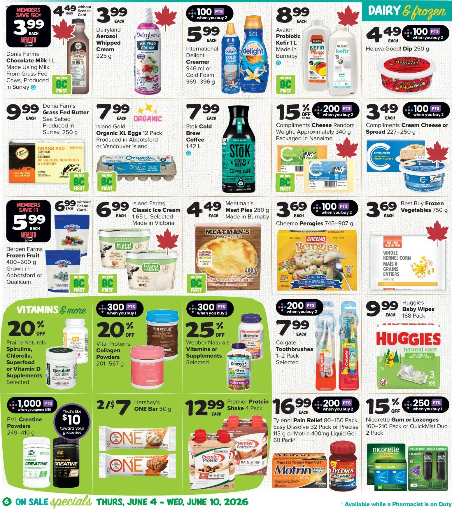 Thrifty Foods flyer valid from 04.06.2026 | Page: 7 | Products: Ice cream, Fragrance, Butter, Cheese