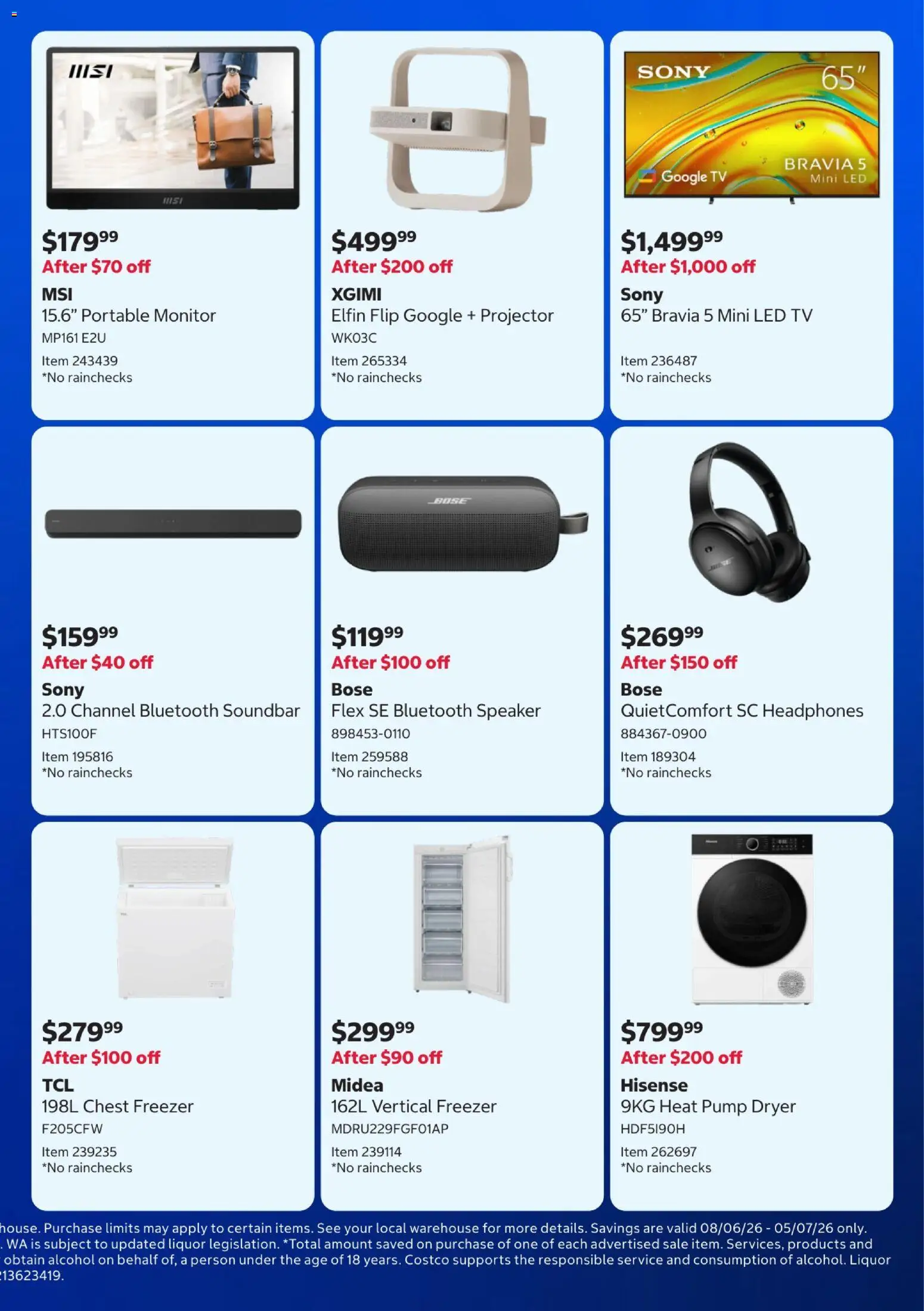 Costco catalogue - valid from 08.06.2026 | Page: 3 | Products: Bluetooth speaker, Monitor, Tv, Speaker