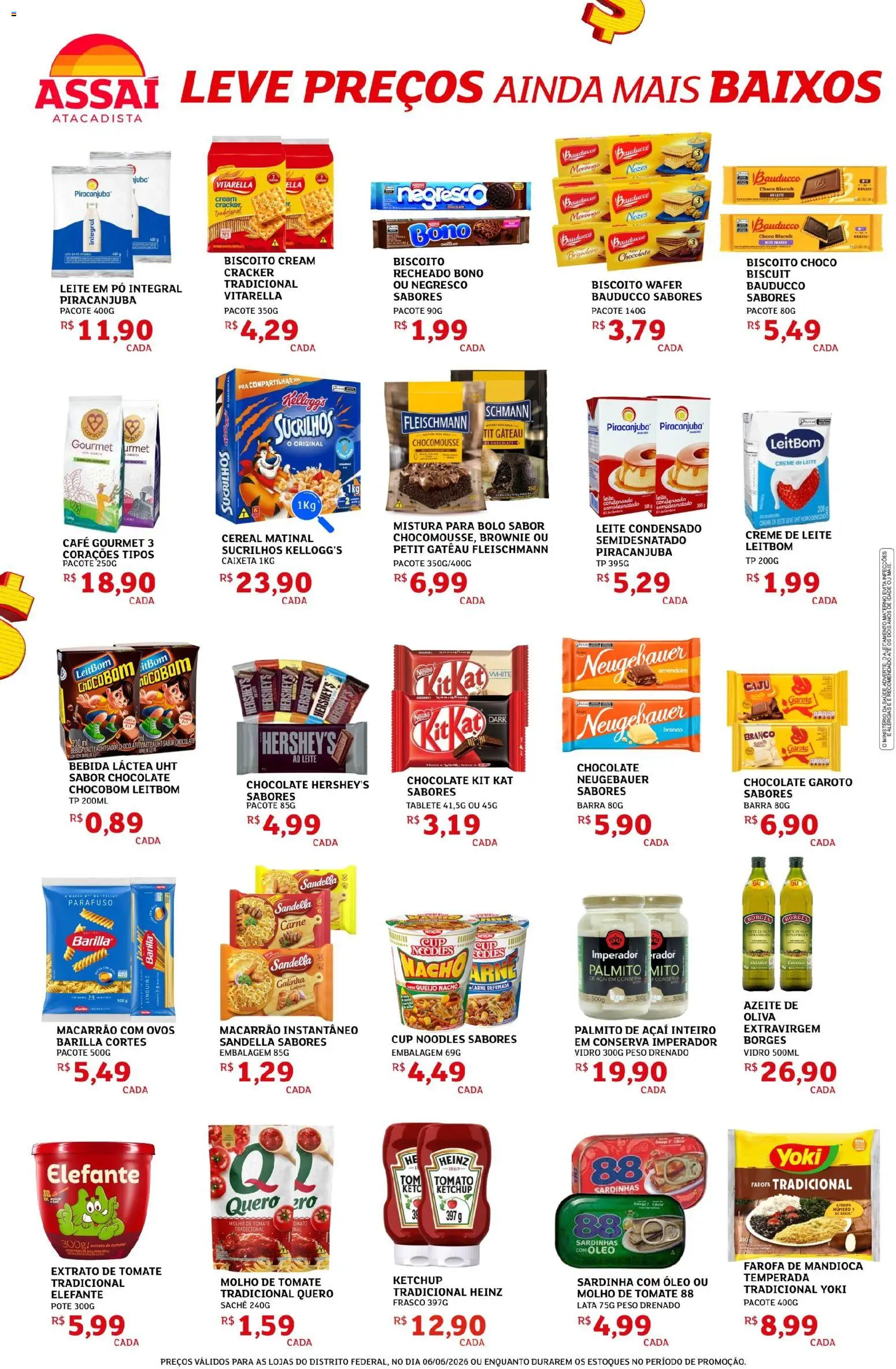 Assaí Atacadista Folheto - válido de 06.06.2026 | Página: 2 | Produtos: Palmito, Chocolate, Nozes, Macarrão instantâneo