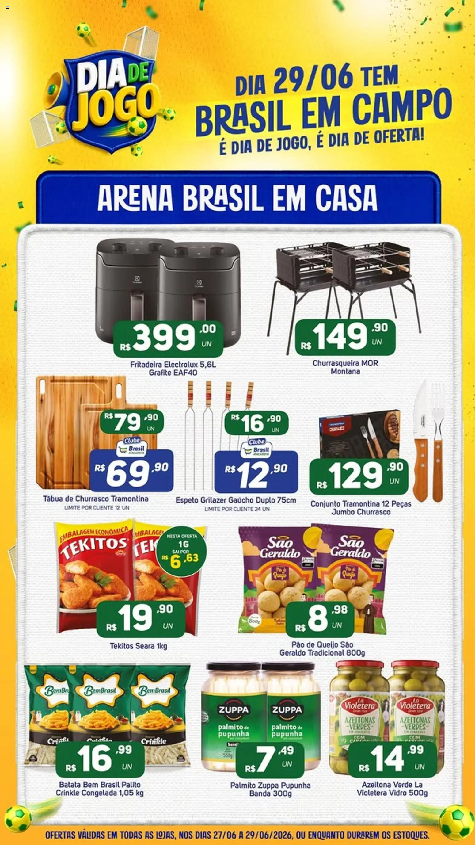 Brasil Atacadista Folheto - válido de 27/06/2026 | Página: 4 | Produtos: Queijo, Tábua, Pão de queijo, Churrasqueira