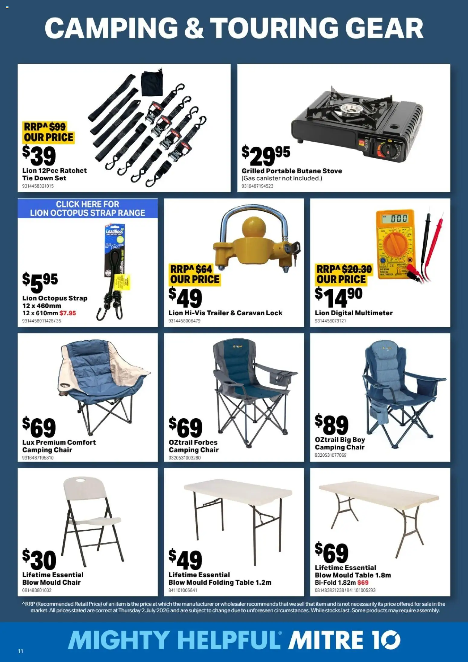 Mitre 10 catalogue - valid from 12/08/2026 | Page: 11 | Products: Table, Chair, Tie, Stove