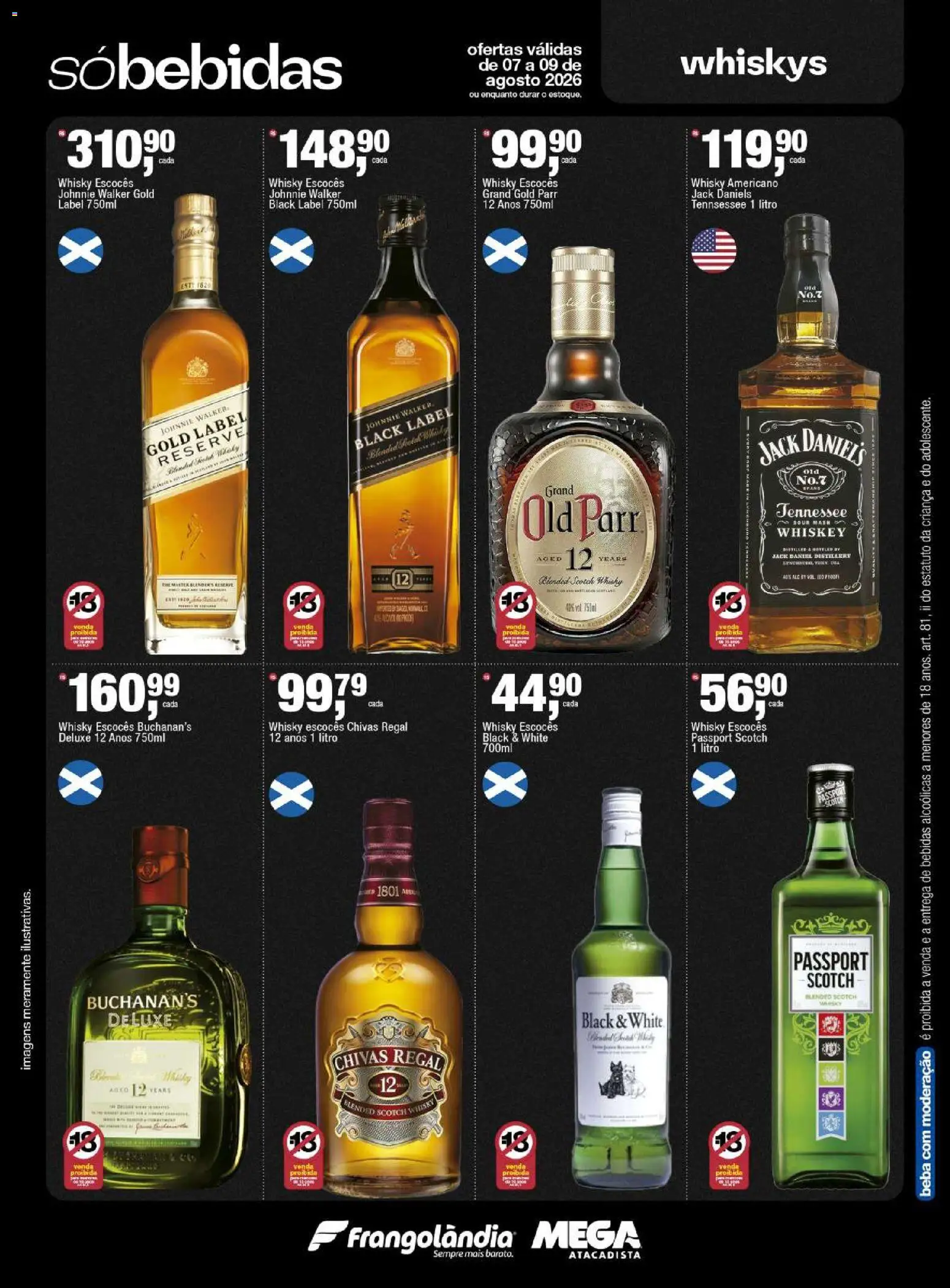 Frangolândia Folheto - válido de 07/08/2026 | Página: 7 | Produtos: Whisky, Bebidas