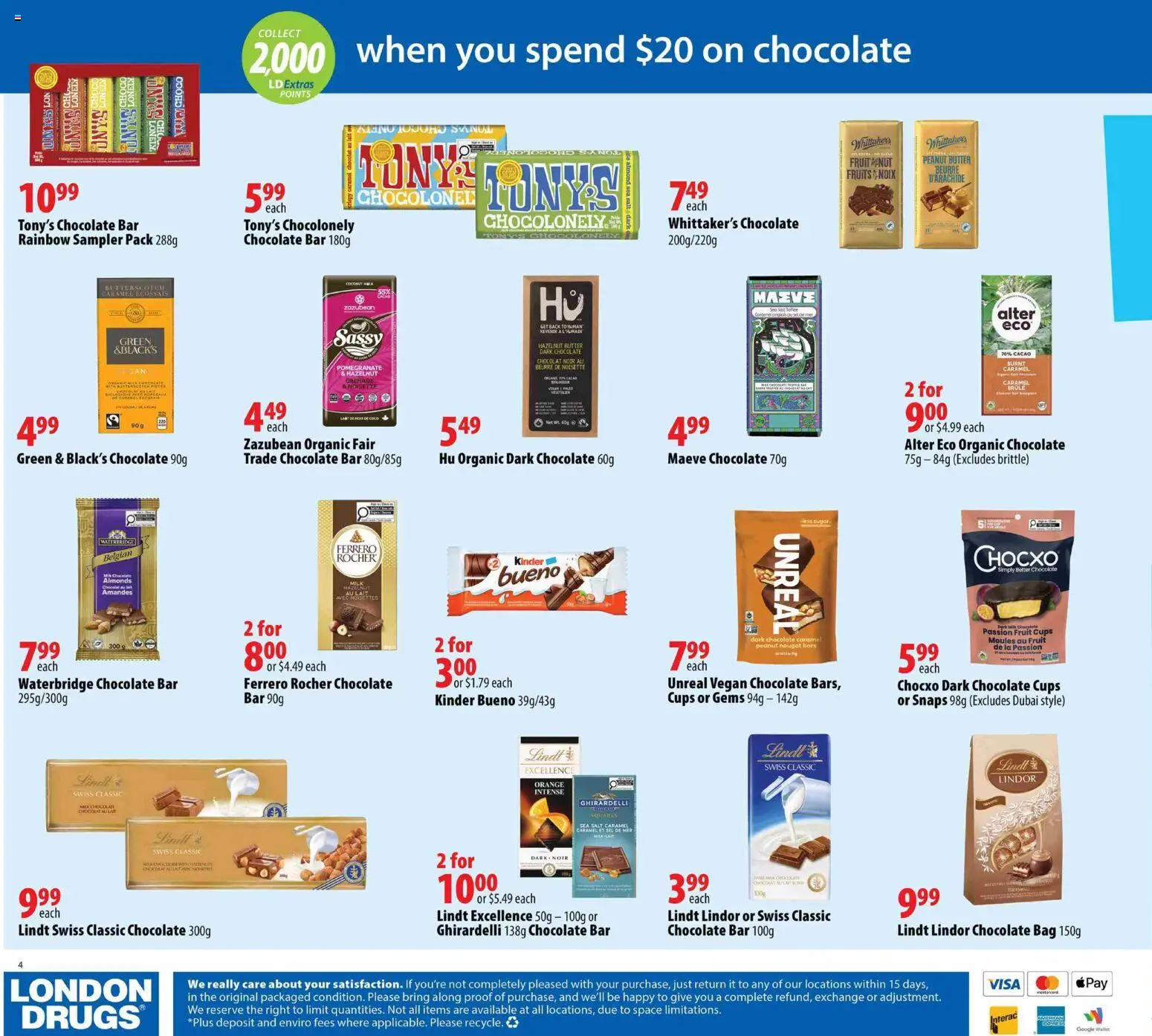 London Drugs flyer valid from Jul 10, 2026 | Page: 4 | Products: Bag, Milk, Butter, Chocolate