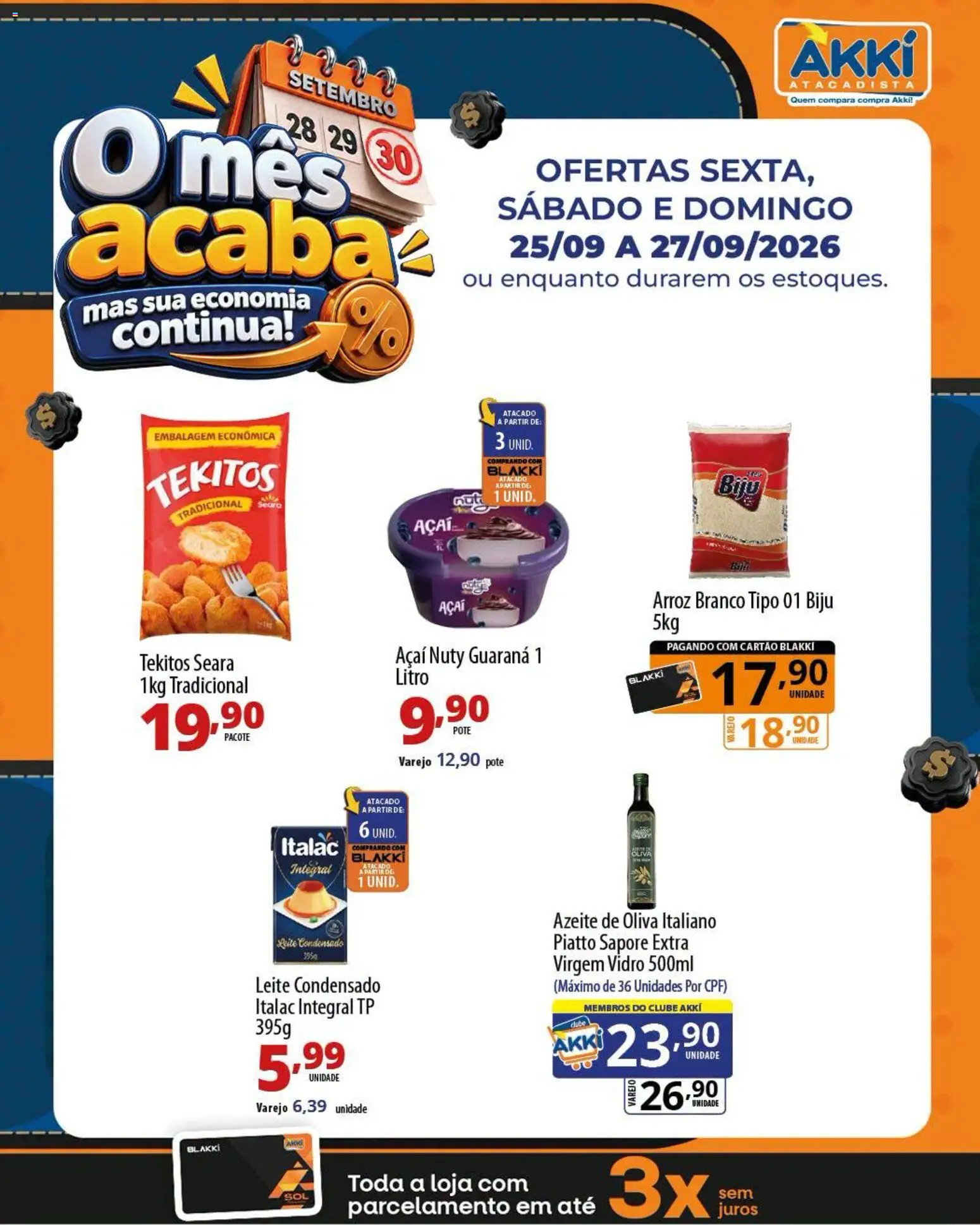 Akki Atacadista Folheto - válido de 25/09/2026 | Página: 2 | Produtos: Guaraná, Azeite de oliva, Leite condensado, Açaí