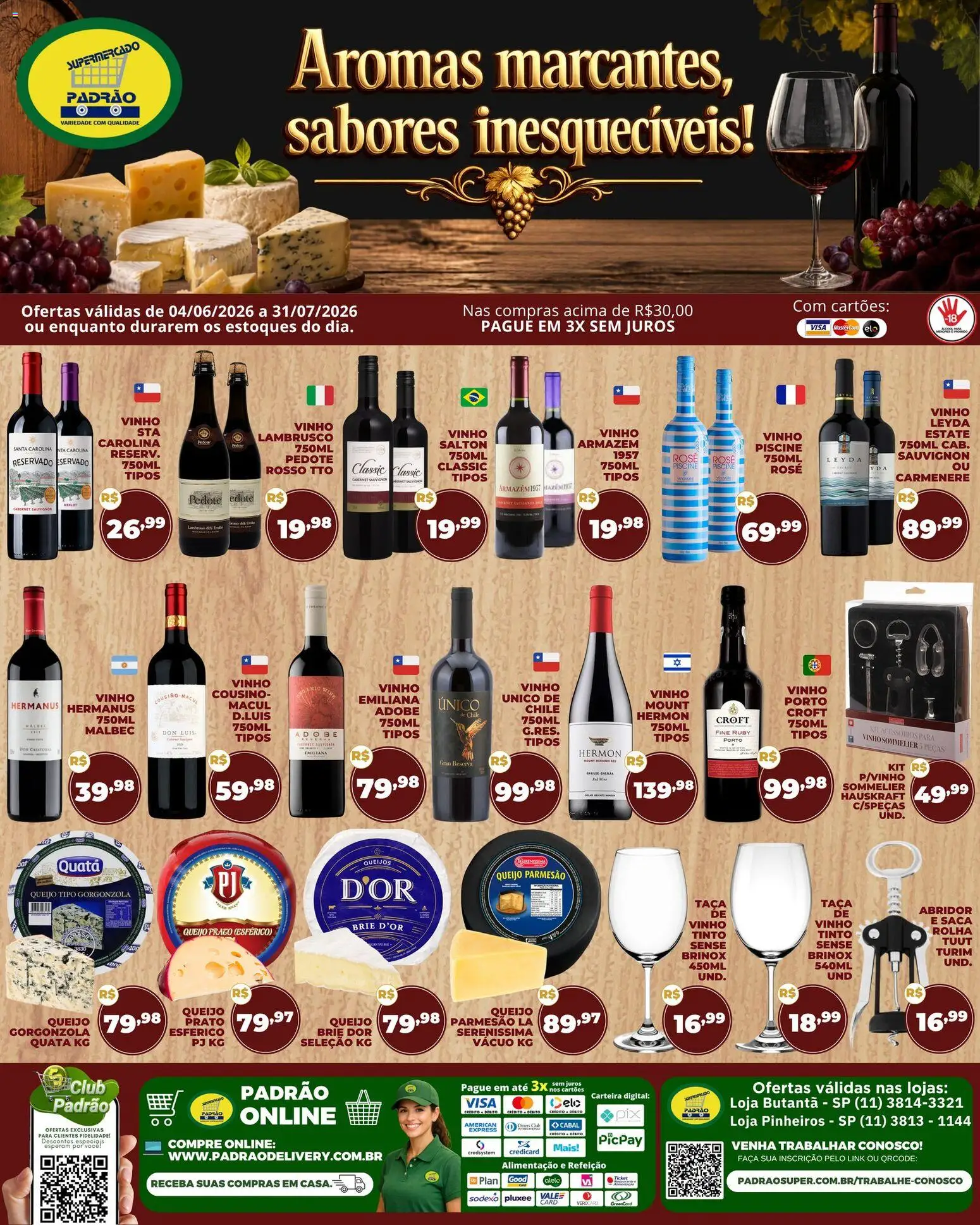 Supermercado Padrão Folheto - válido de 04.06.2026 | Página: 2 | Produtos: Hauskraft, Queijo, Vinho, Brie