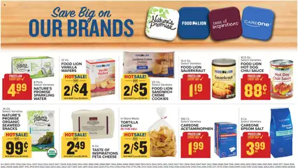 Preview of Food Lion weekly ads valid from 08/26/2026 | Page: 17 | Products: Cheese, Water, Sauerkraut, Snacks