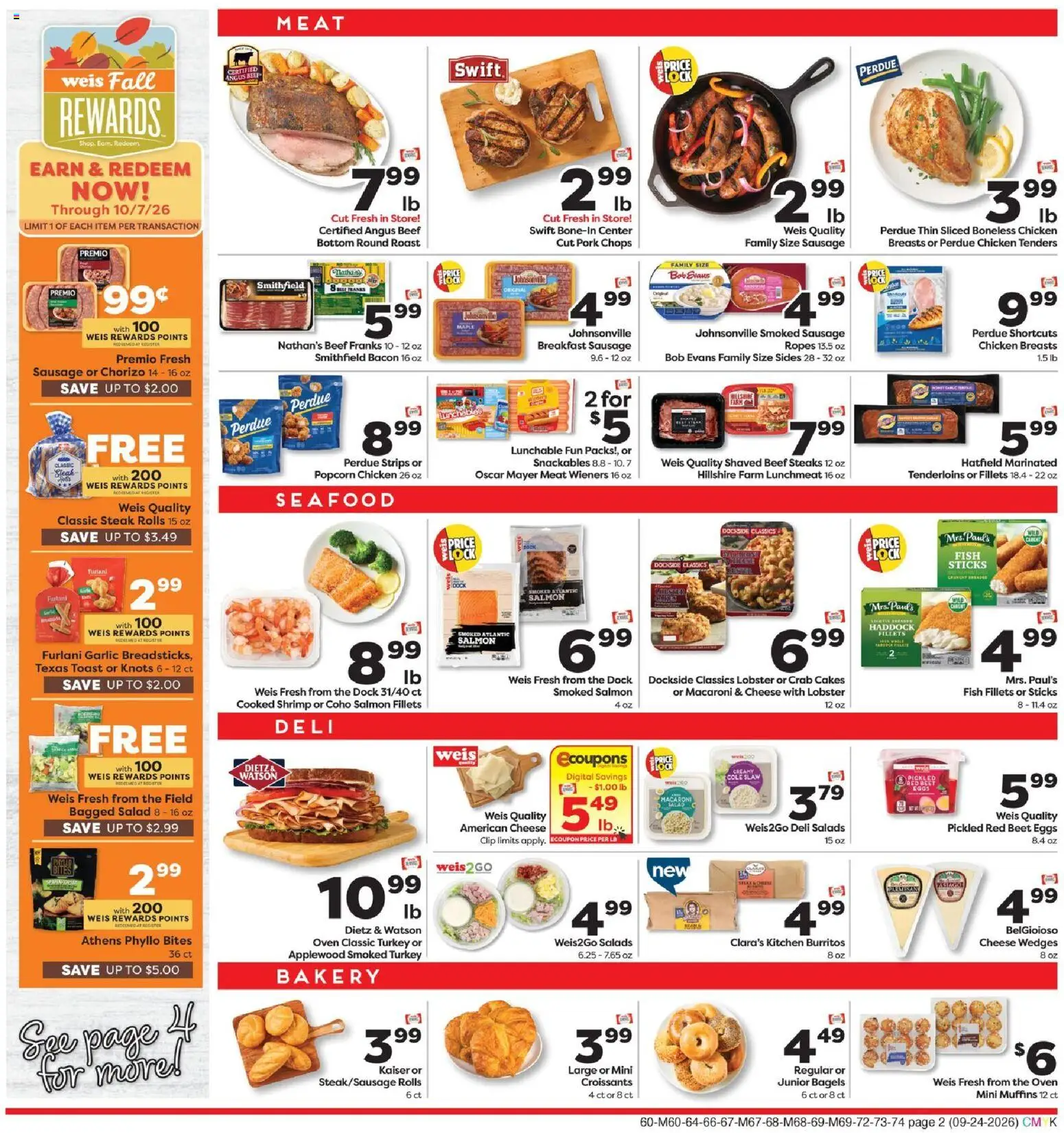 Weis Weekly Ad - valid from 09/24/2026 | Page: 2 | Products: Cheese, Chicken breasts, Beet, Oven