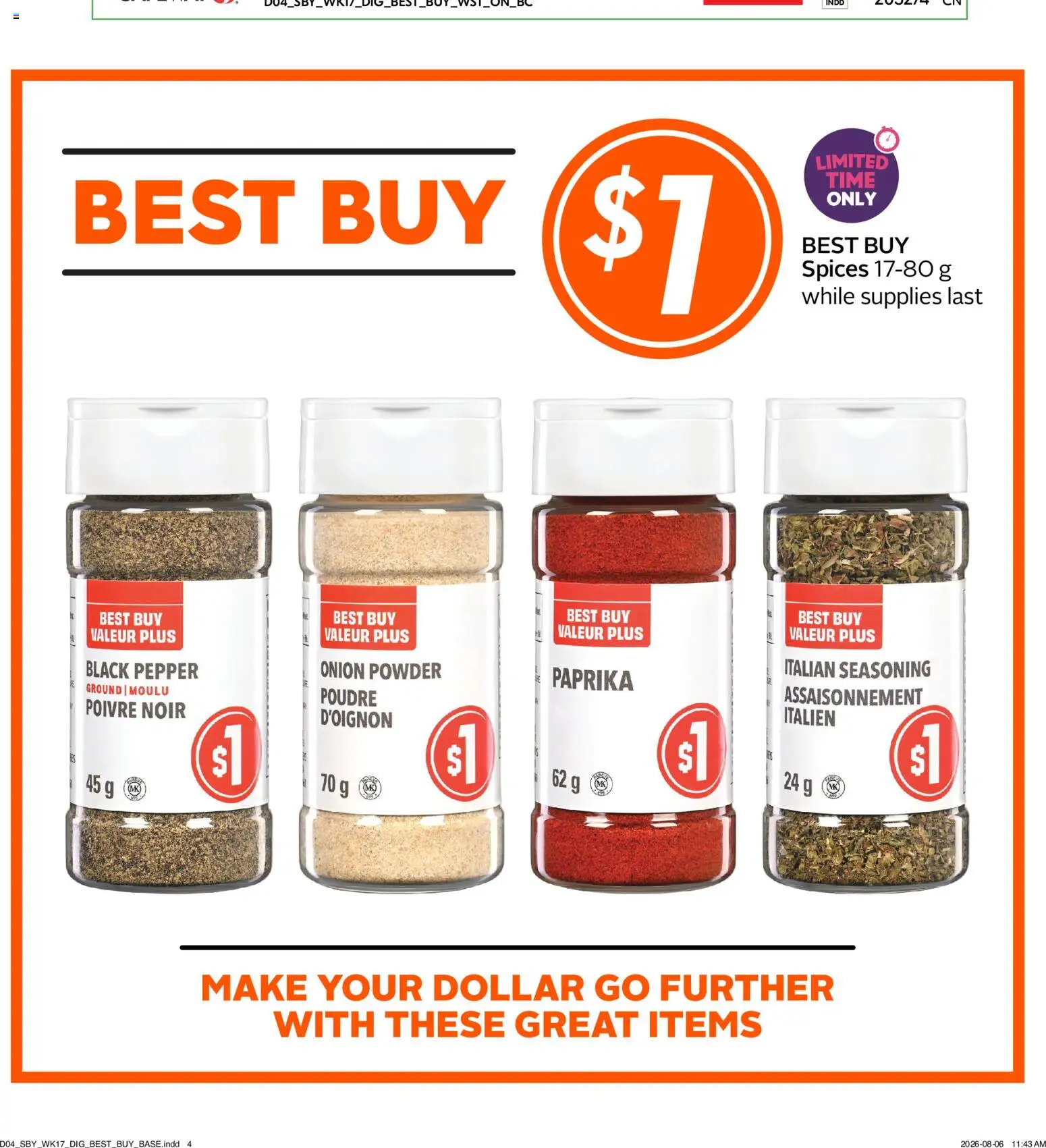 Safeway flyer valid from Aug 20, 2026 | Page: 16 | Products: Spices, Pepper, Powder, Onion