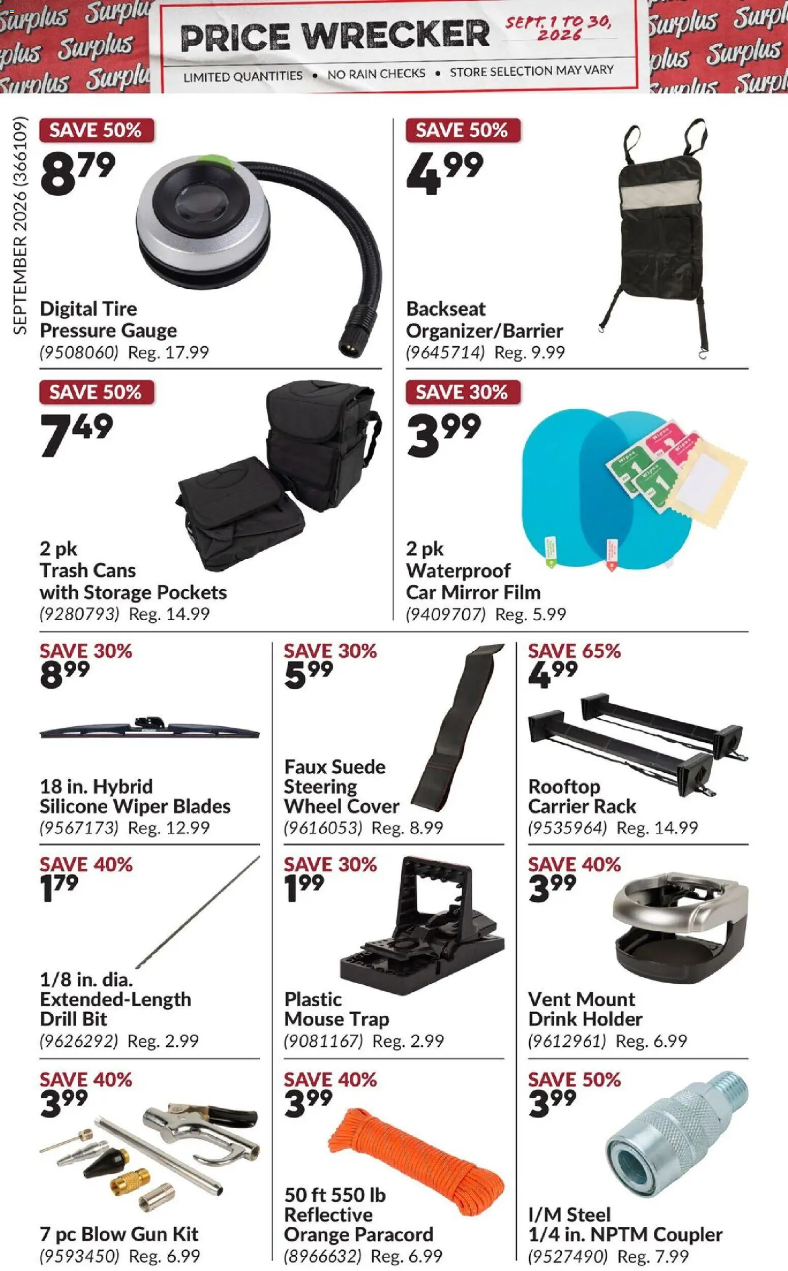 Princess Auto flyer valid from Sep 1, 2026 | Page: 18 | Products: PC, Mouse, Pressure gauge, Mirror
