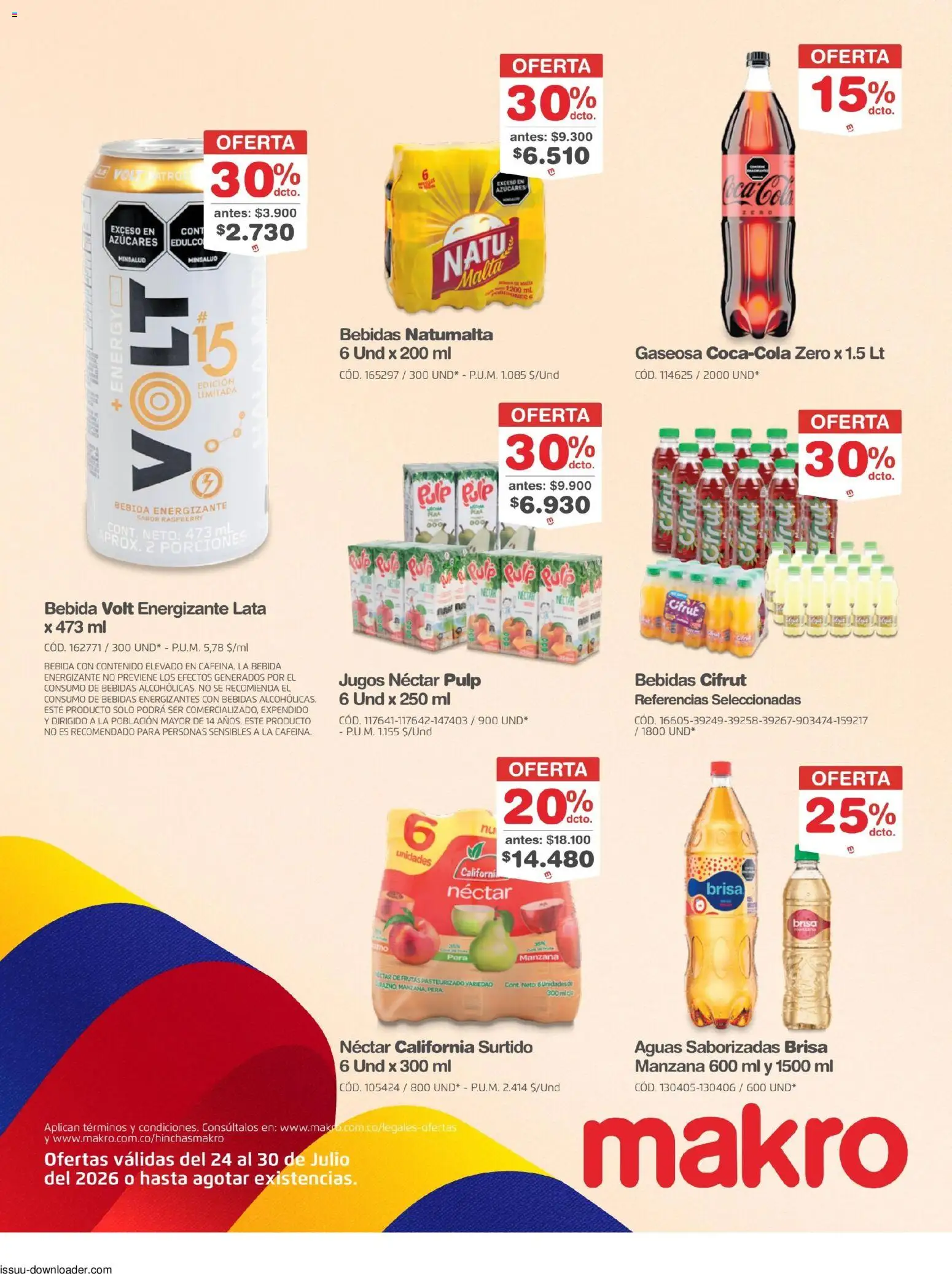 Makro revista - valida desde el 24/07/2026 | Página: 21 | Productos: Gaseosa, Manzana, Pera