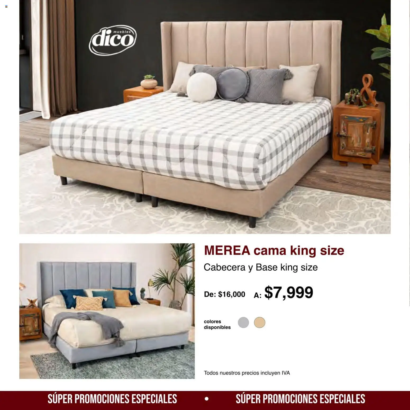 Nuevas ofertas de Muebles Dico válidas en toda la República Mexicana desde el 01/08/2026. ¡Encuentra las mejores ofertas en Muebles Dico catálogo Medio año, medio precio! | Página: 12 | Productos: Cabecera, Cama