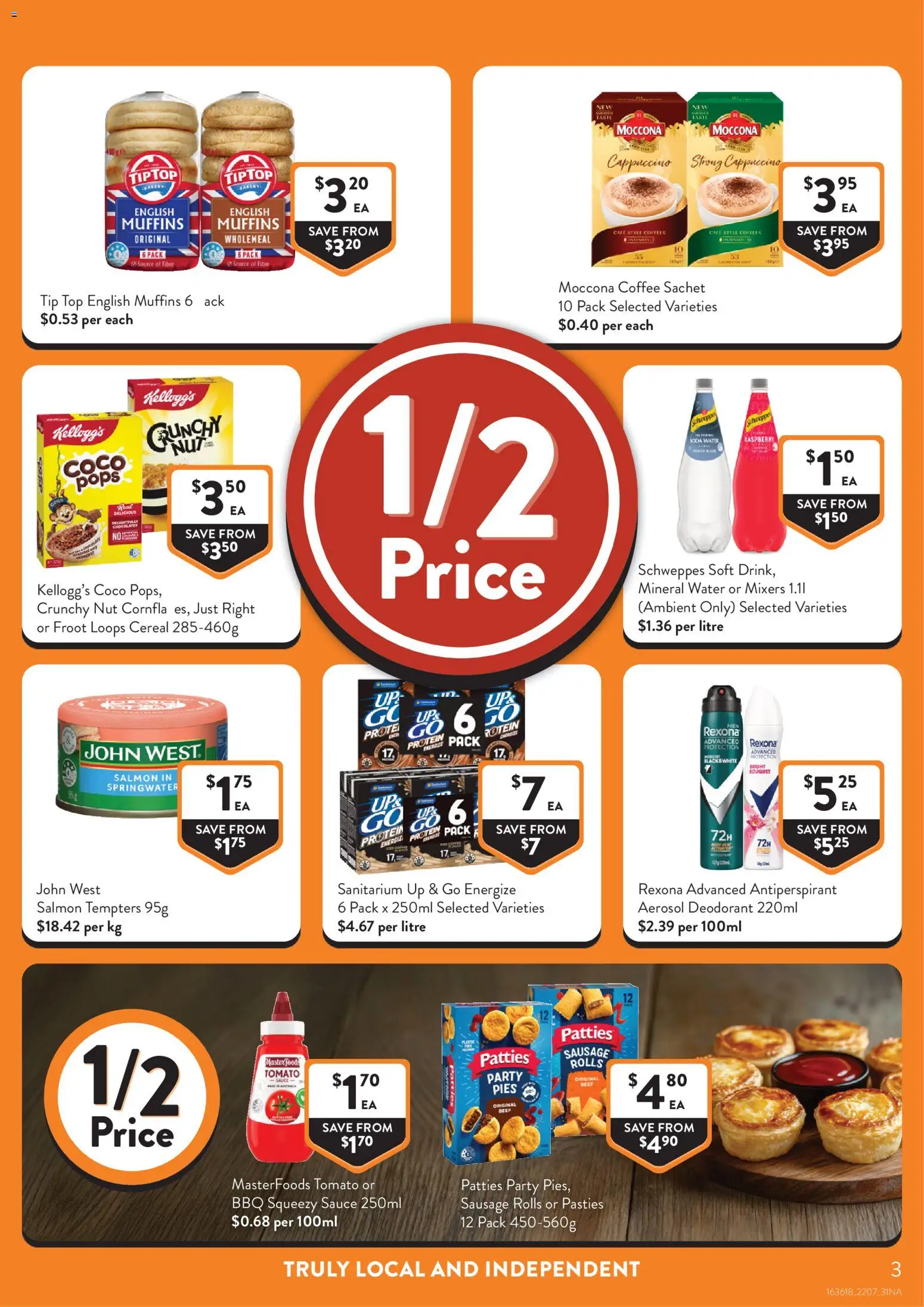 Foodworks catalogue - valid from 22/07/2026 | Page: 3 | Products: Deodorant, Antiperspirant, Cereal, Raspberry
