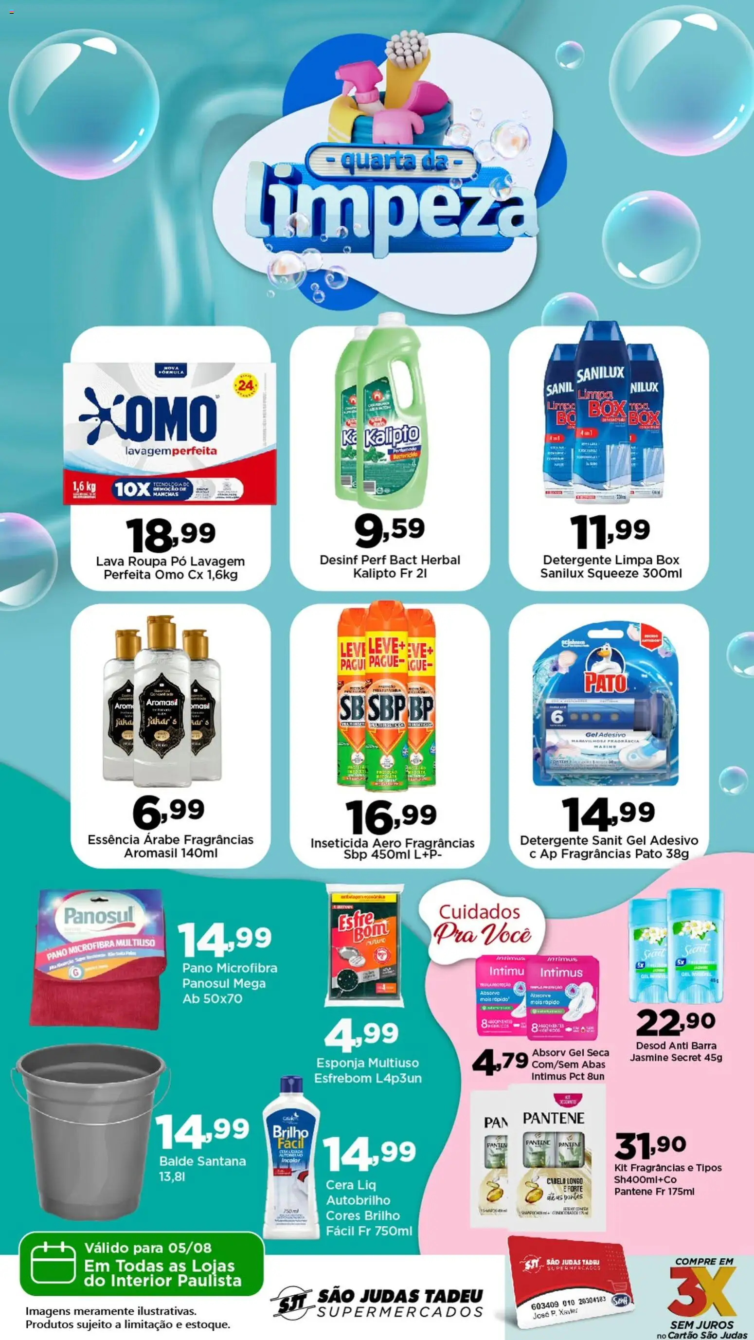 São Judas Tadeu Folheto - válido de 05/08/2026 | Página: 1 | Produtos: Fragrância, Cera, Inseticida, Balde